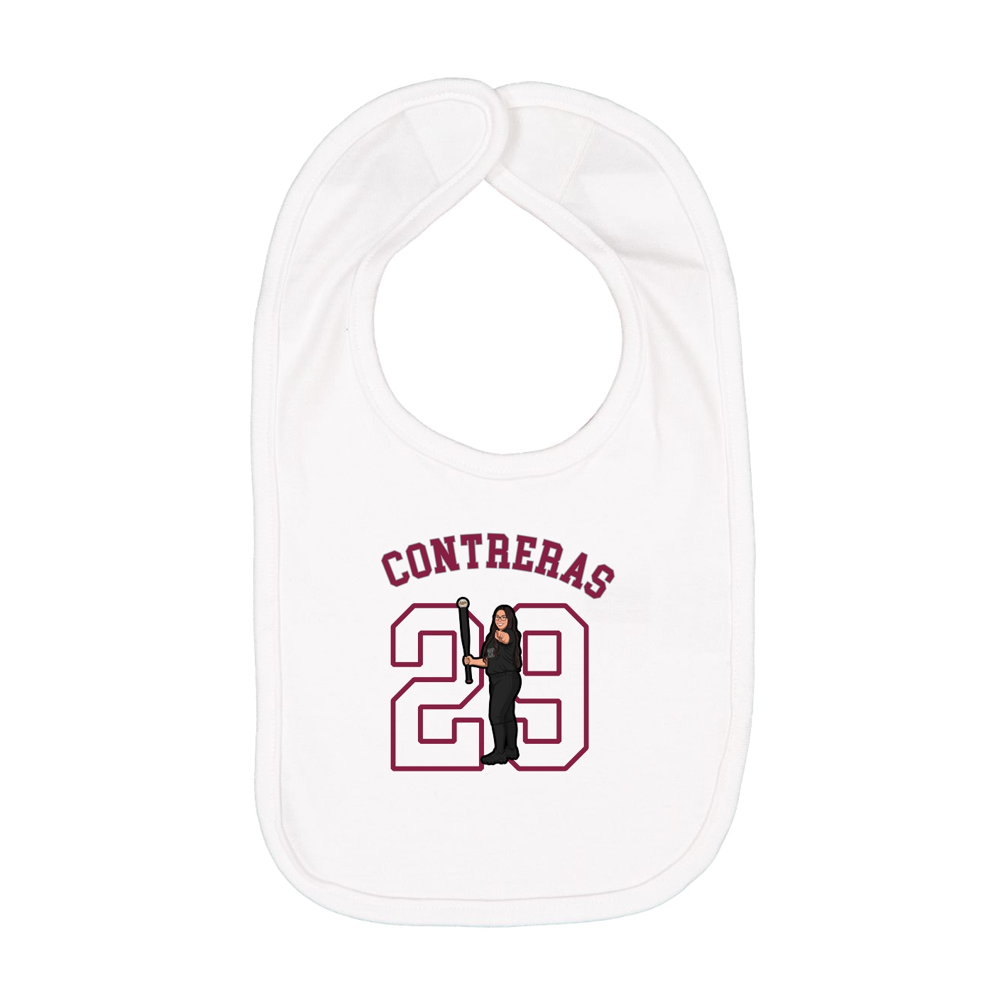 Infant Bib — Shirsey Arch in White