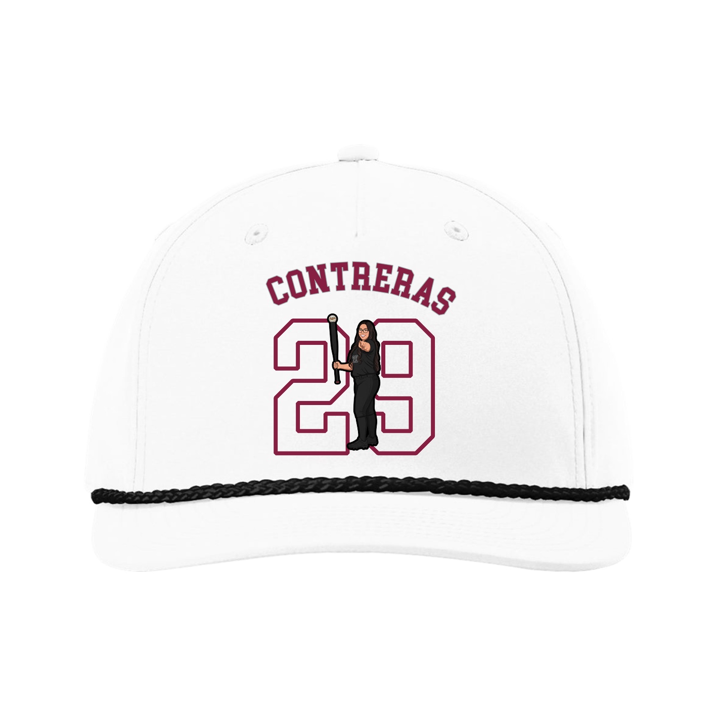 Five-Panel Classic Rope Cap — Shirsey Arch in White