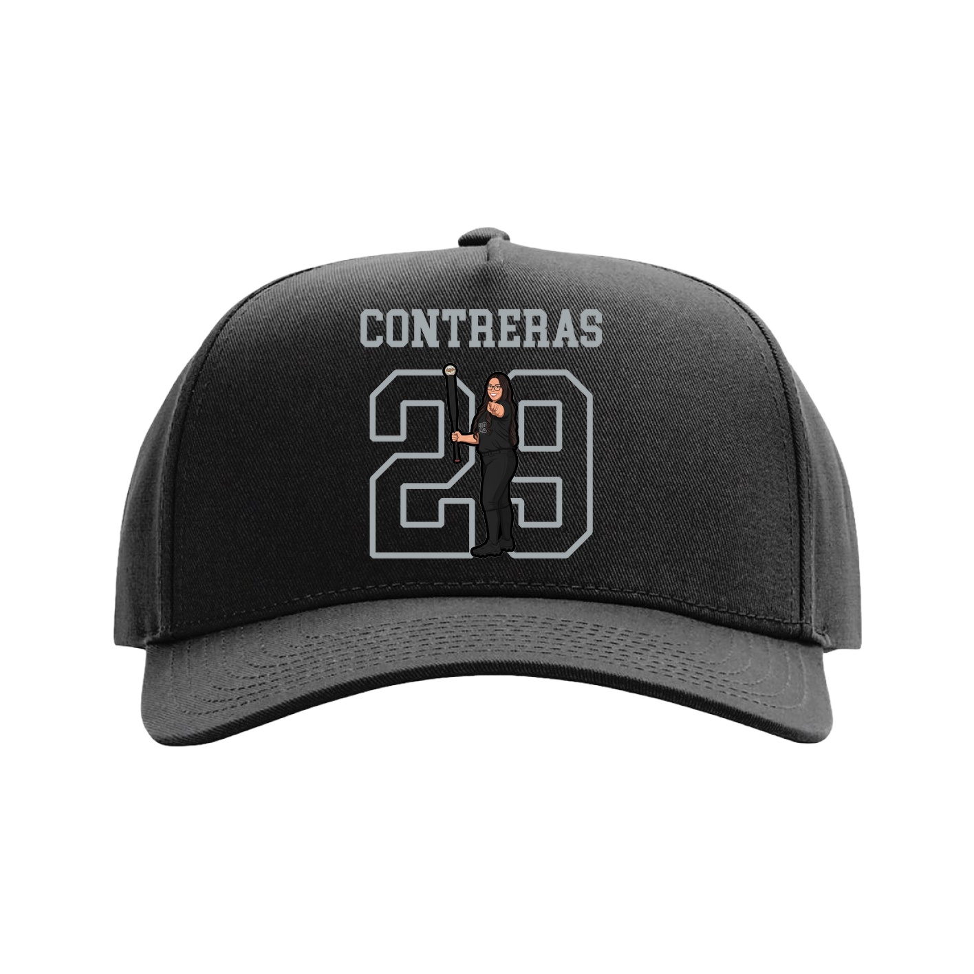 Full Fabric Five-Panel Champ Cap — Shirsey in Black