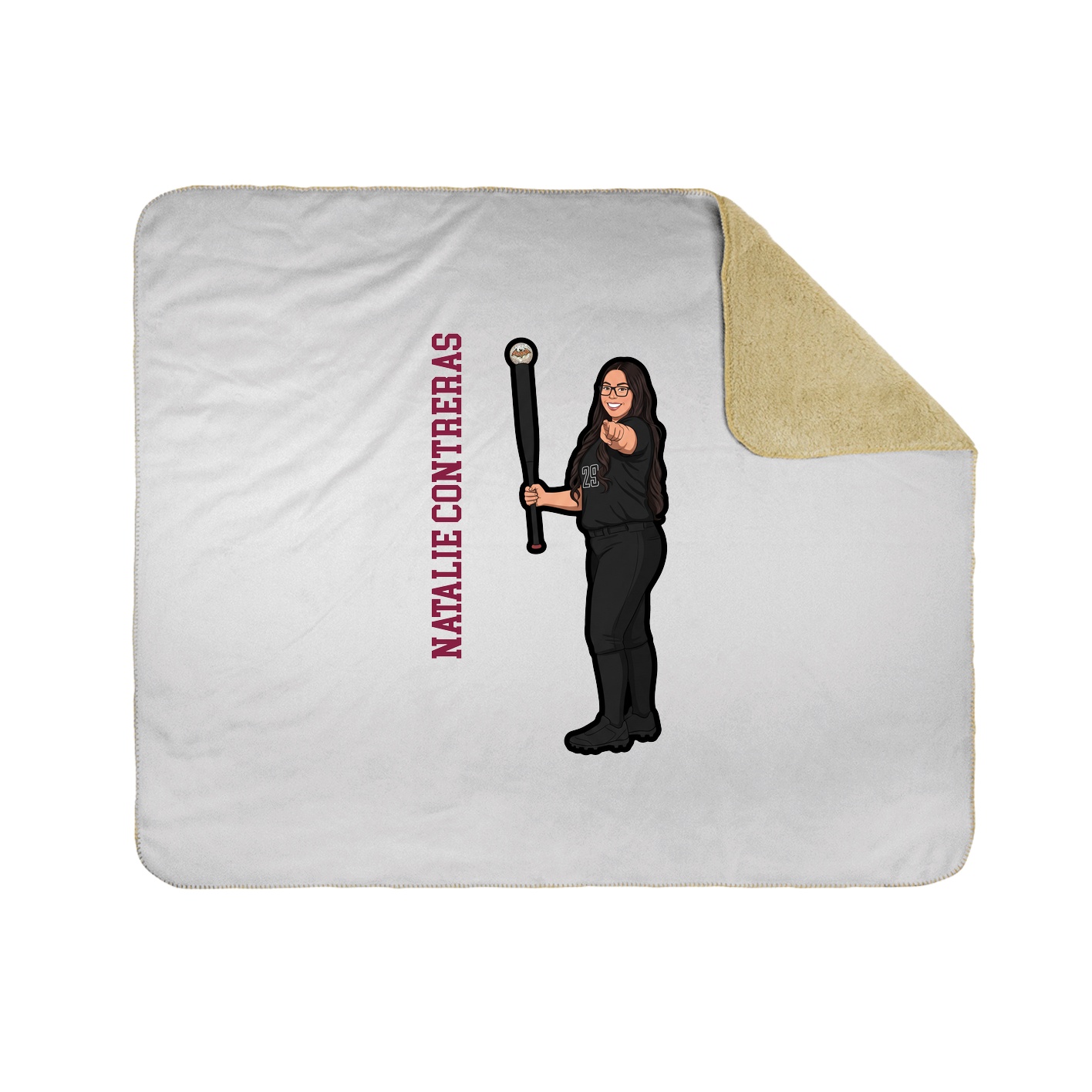 Throw Blanket — Name Vertical in White