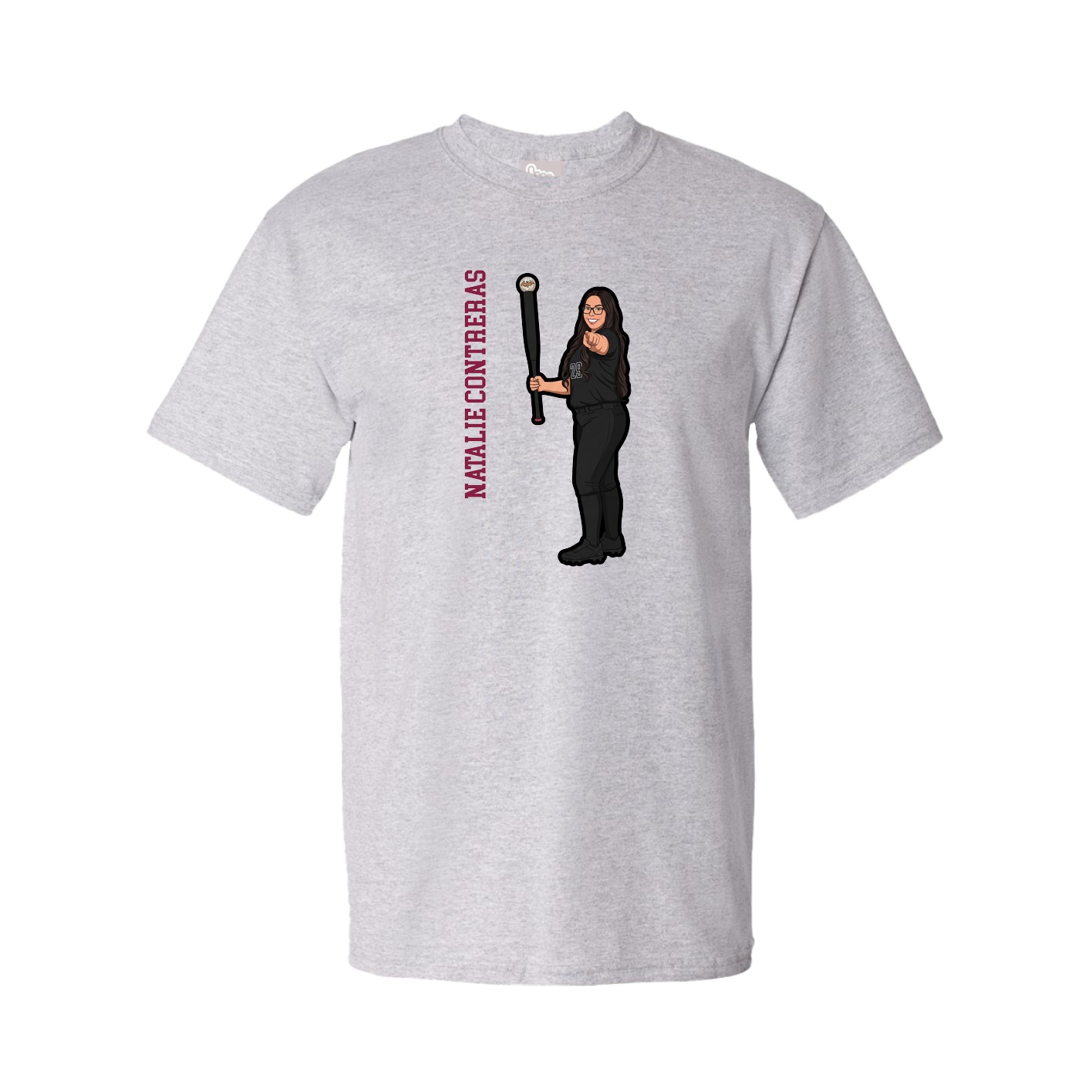 Tee — Name Vertical in Grey