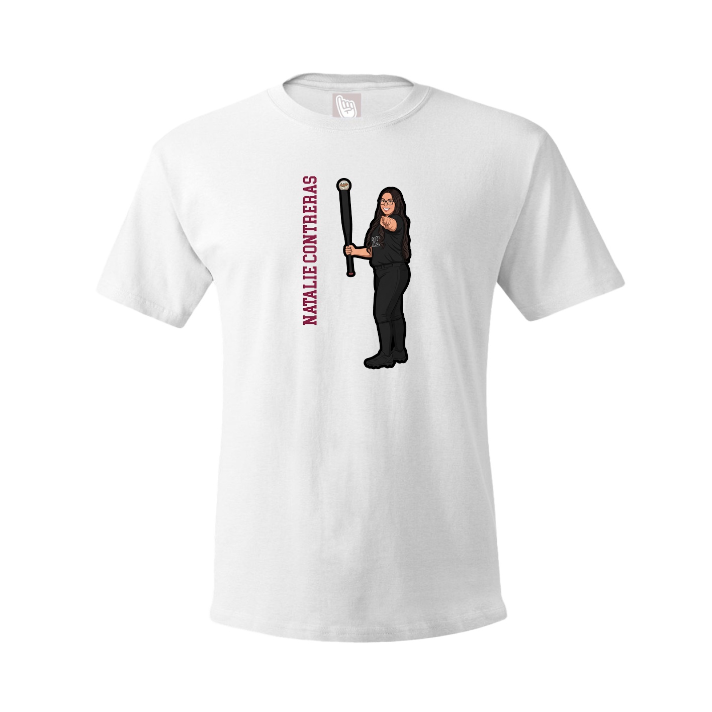 Youth Tee — Name Vertical in White
