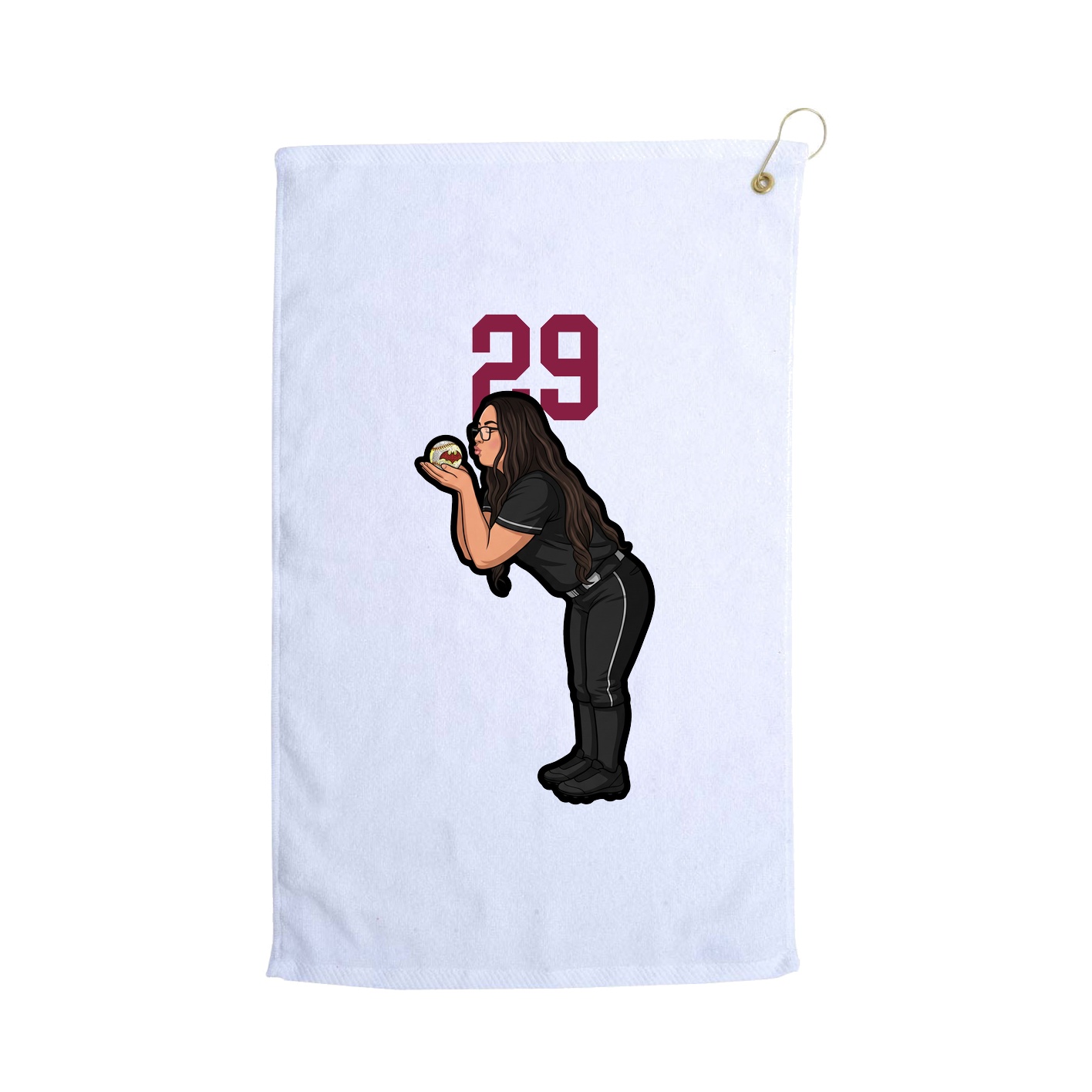 Golf Towel — Number Top in White