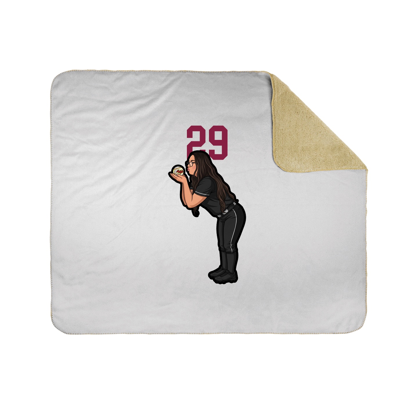 Throw Blanket — Number Top in White