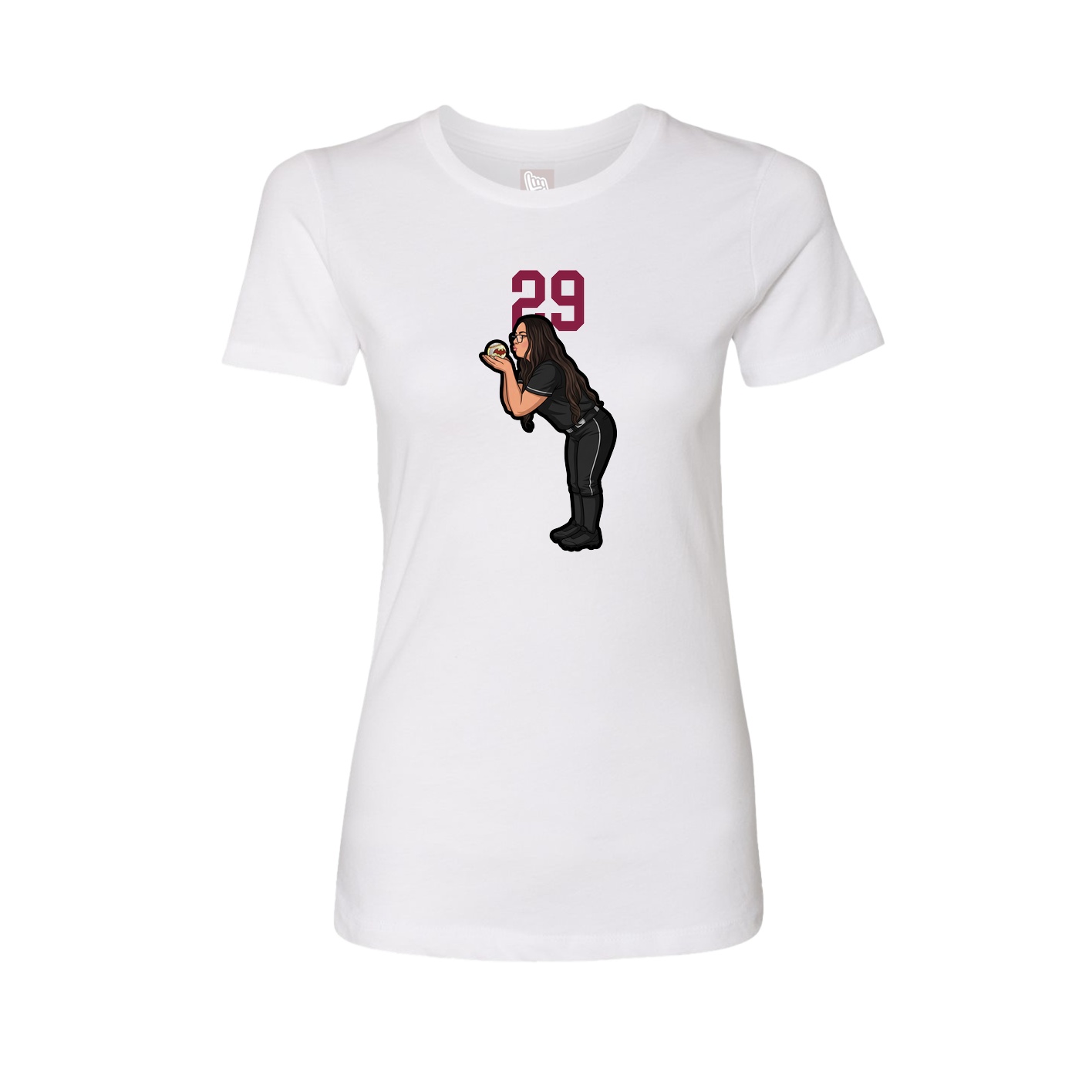 Fitted Women's Tee — Number Top in White