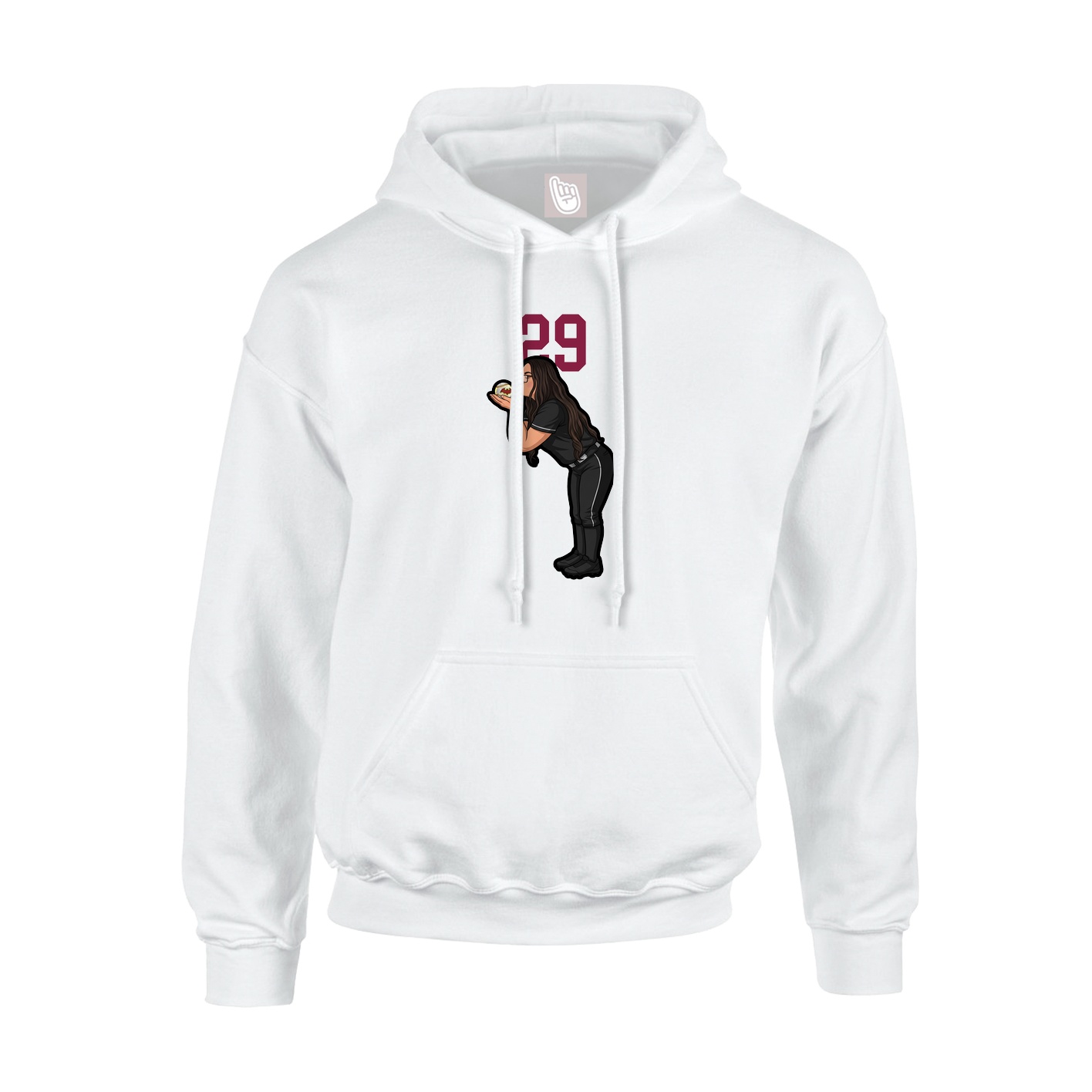 Hoodie — Number Top in White