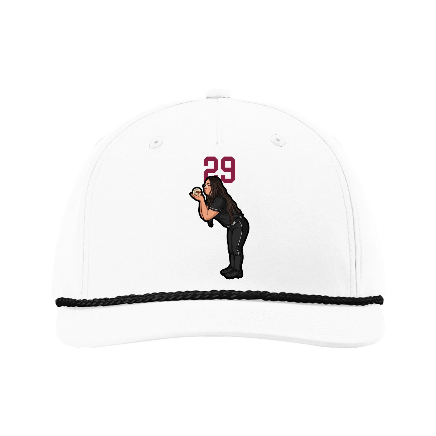 Five-Panel Classic Rope Cap — Number Top in White