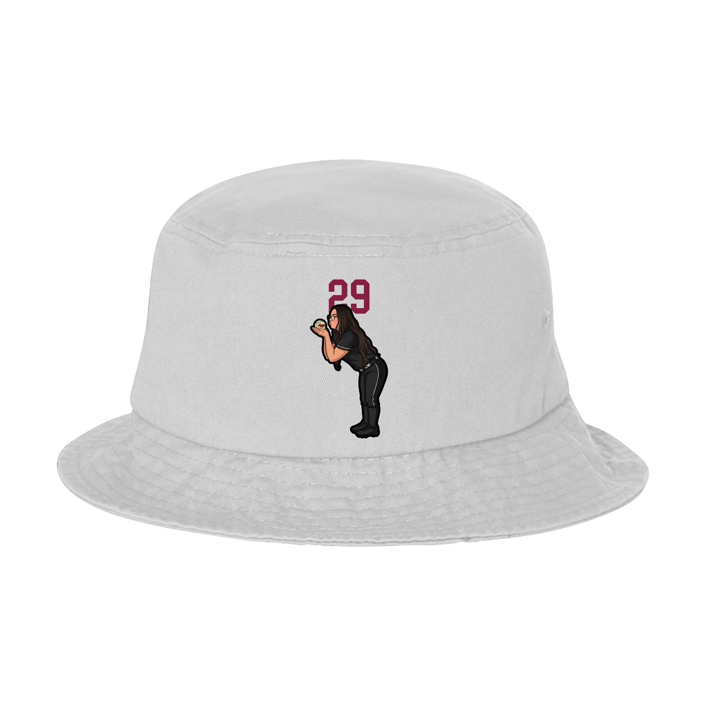 Bucket Cap — Number Top in White