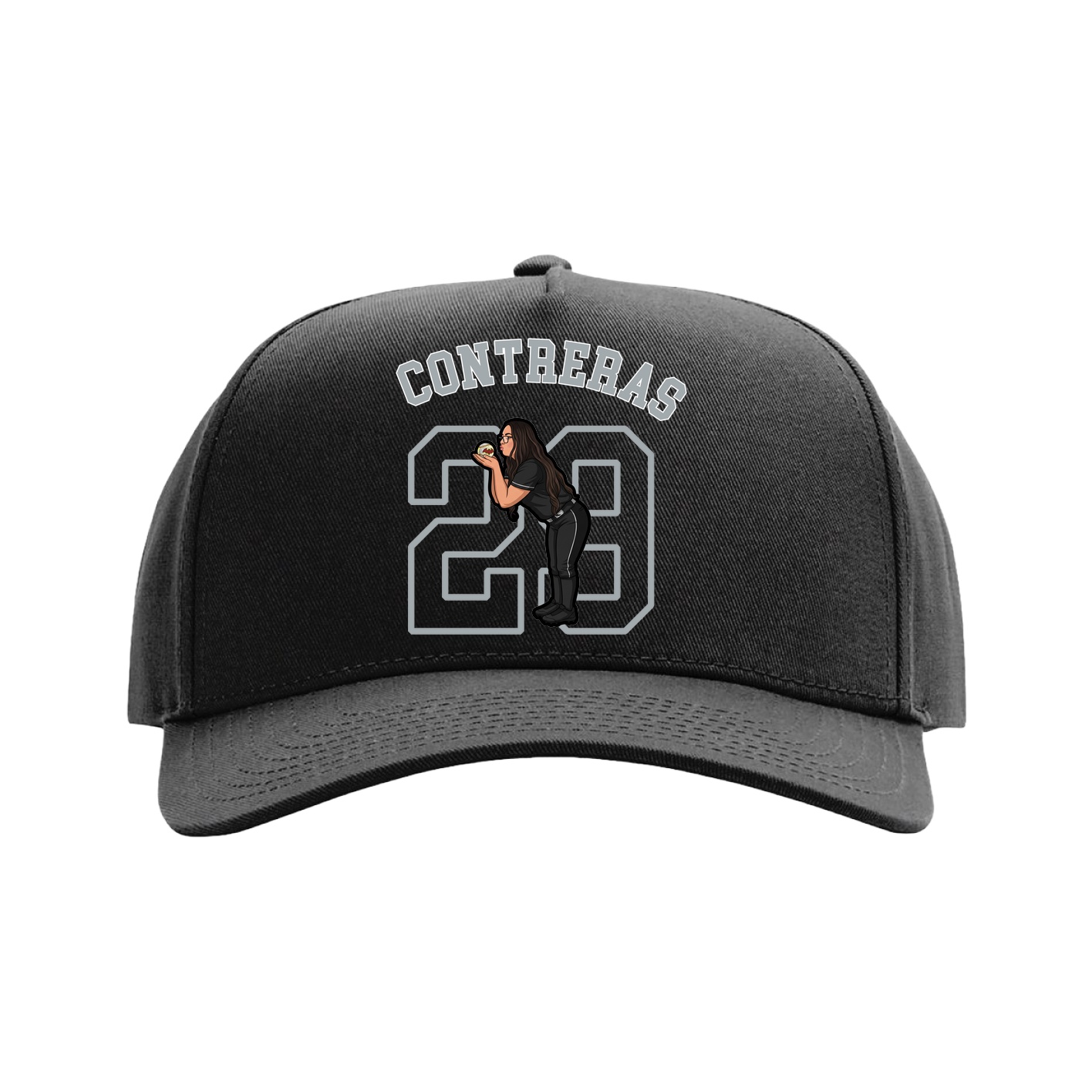 Full Fabric Five-Panel Champ Cap — Shirsey Arch in Black