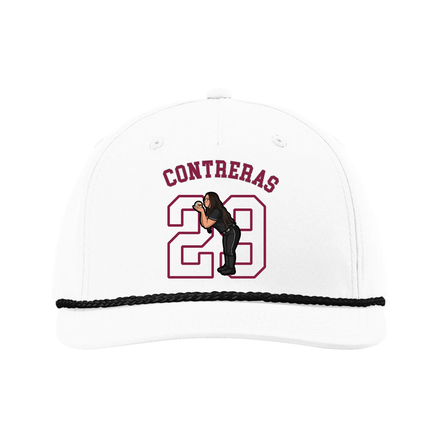 Five-Panel Classic Rope Cap — Shirsey Arch in White