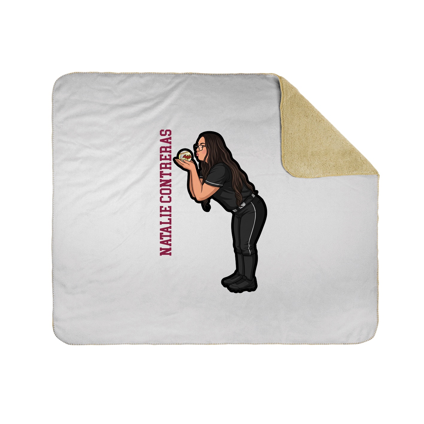 Throw Blanket — Name Vertical in White