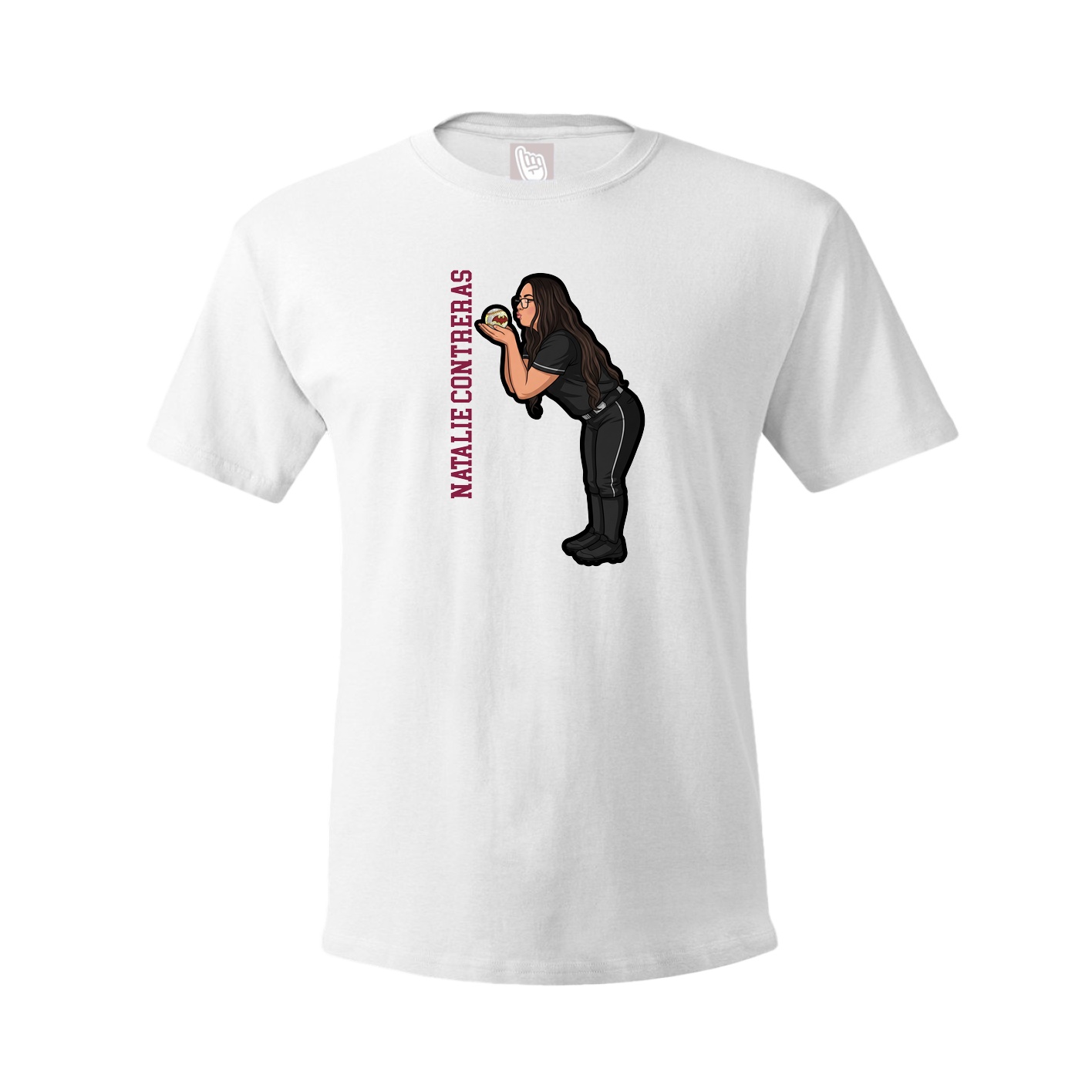 Youth Tee — Name Vertical in White