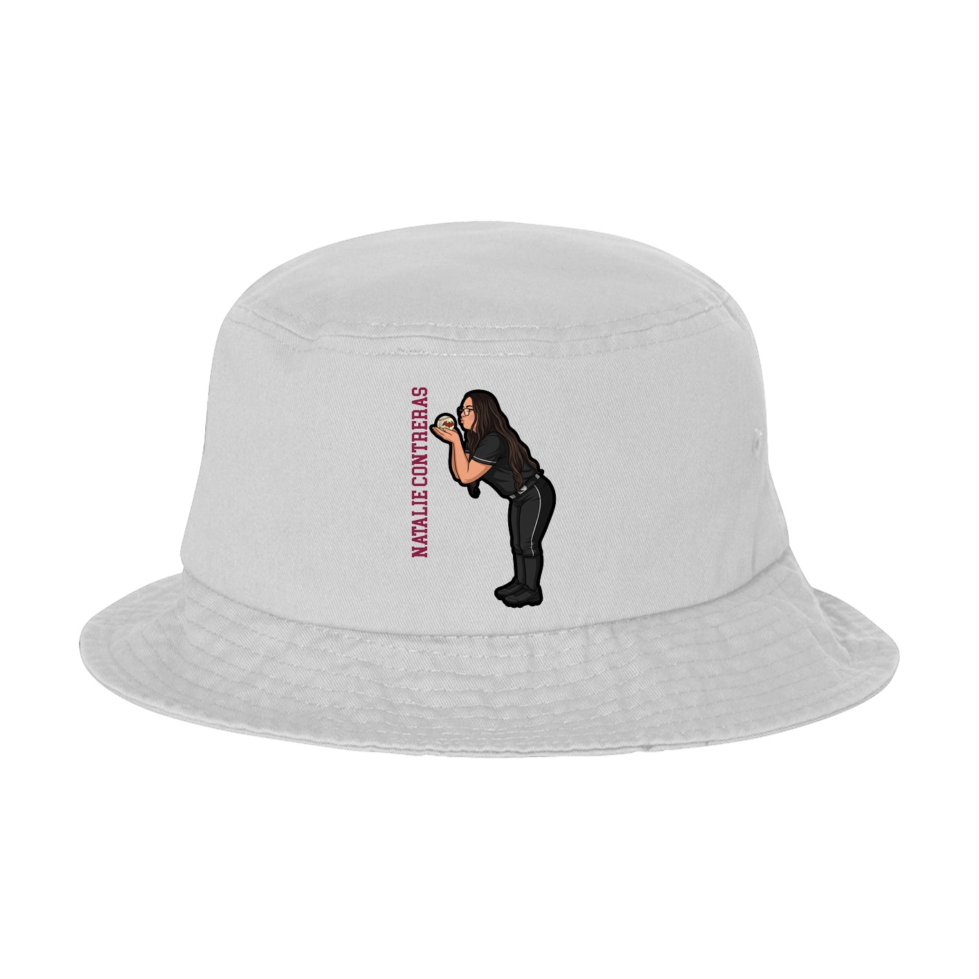 Bucket Cap — Name Vertical in White