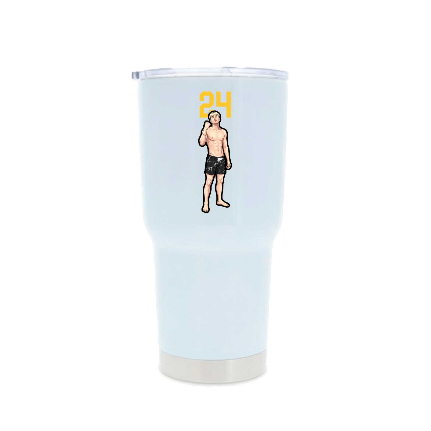 30oz Stainless Steel Tumbler — Number Top in White