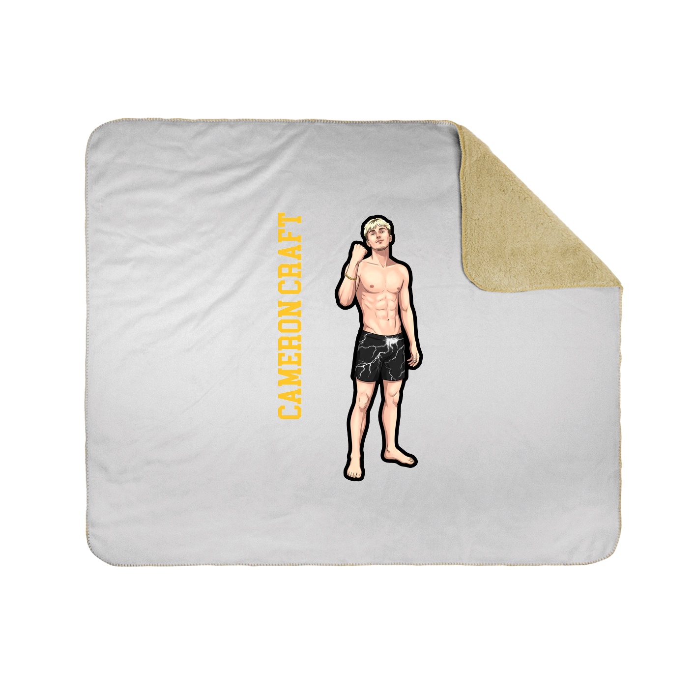 Throw Blanket — Name Vertical in White