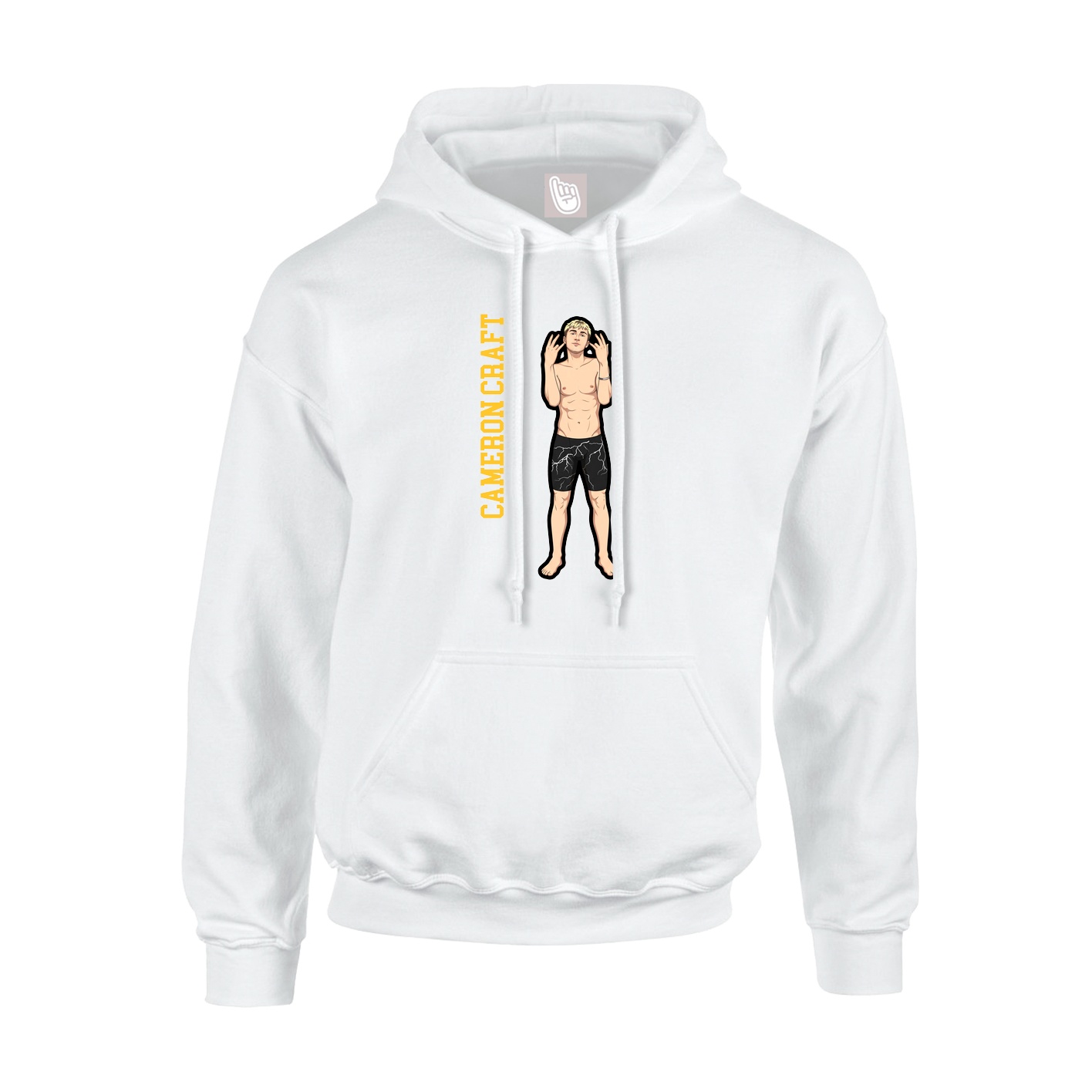 Hoodie — Name Vertical in White