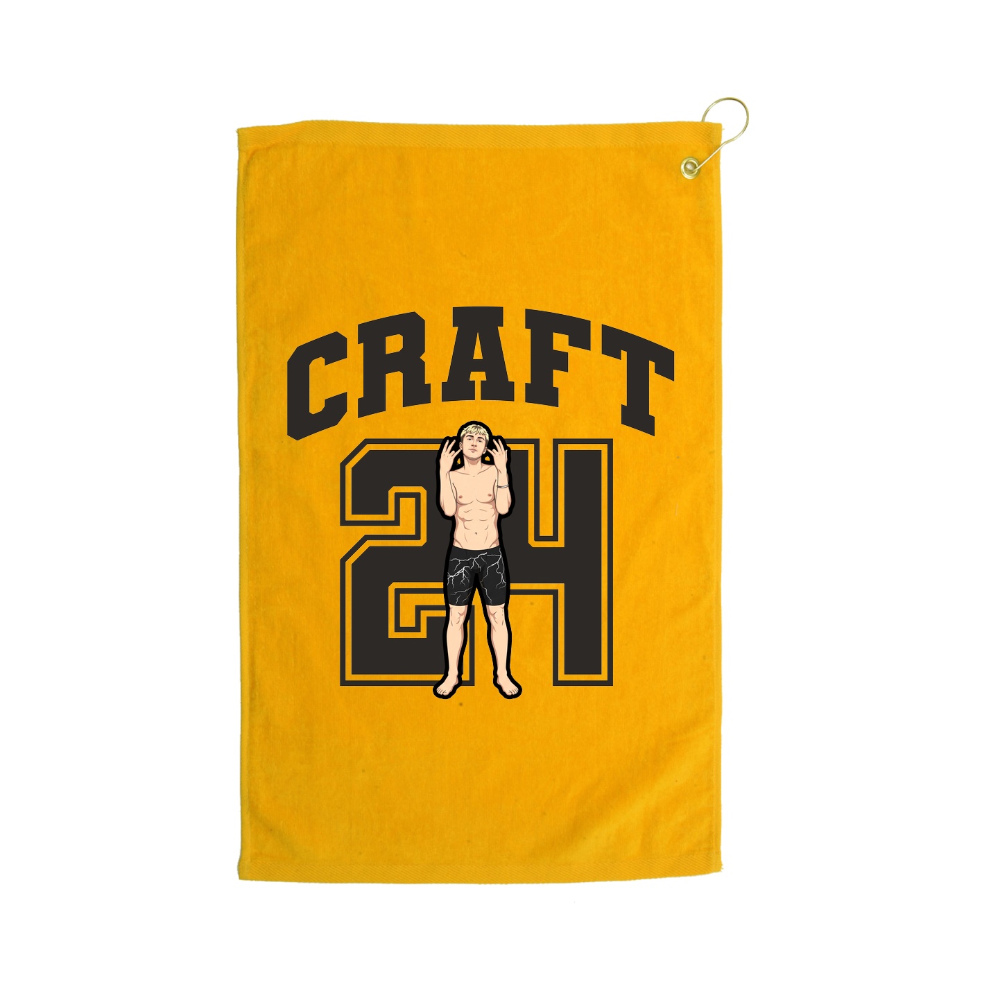 Golf Towel — Number in Gold