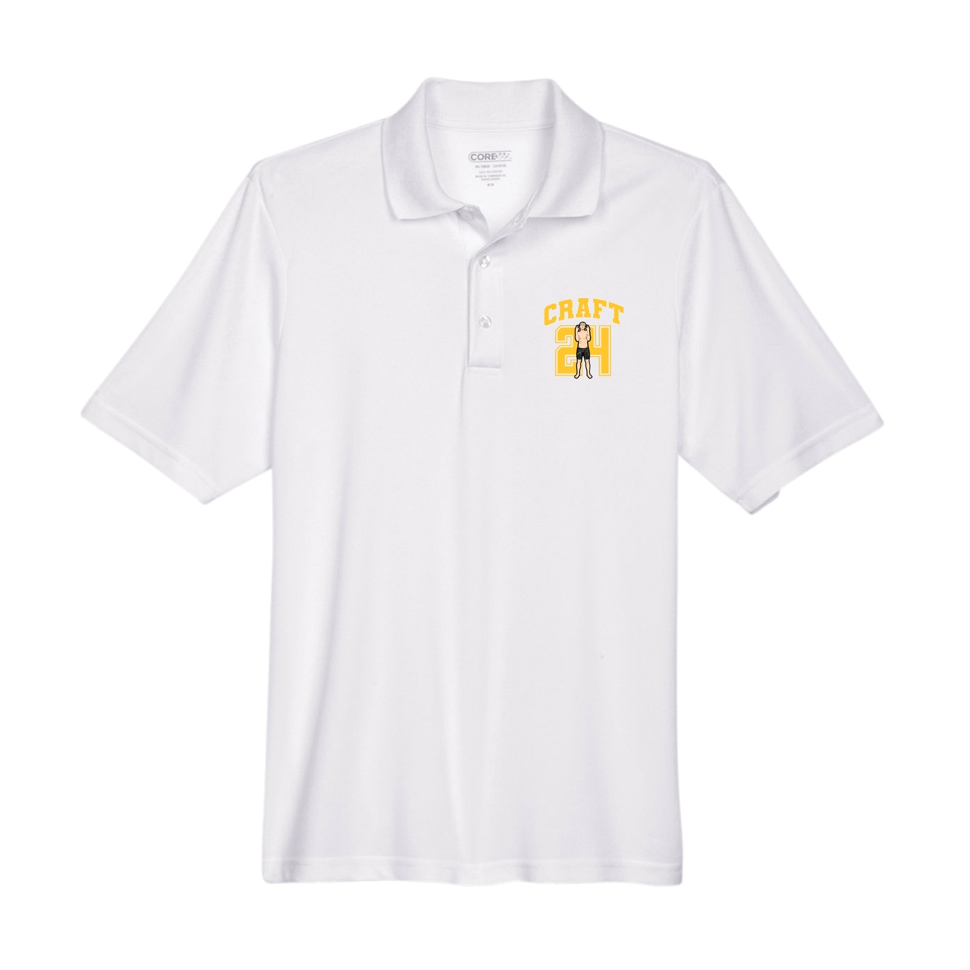 Performance Polo — Number in White