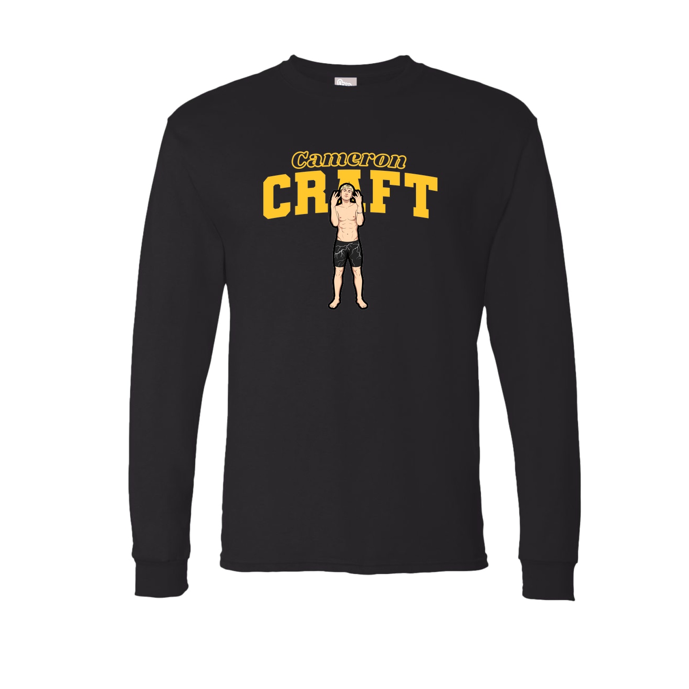 Long Sleeve Tee — Name Arch in Black