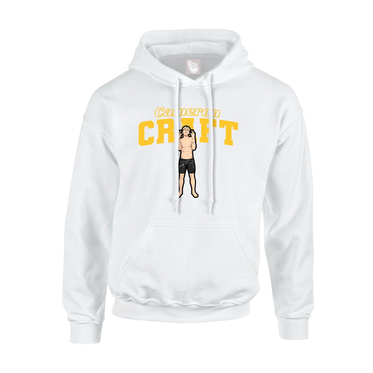Hoodie — Name Arch in White