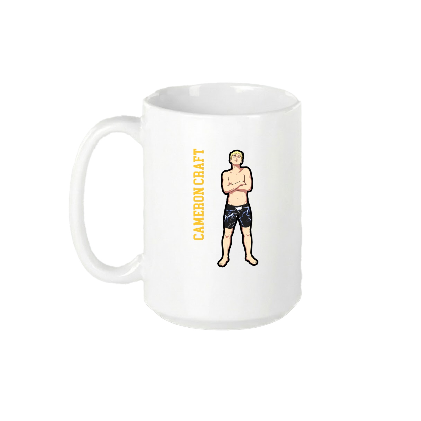 15oz Coffee Mug — Name Vertical in White