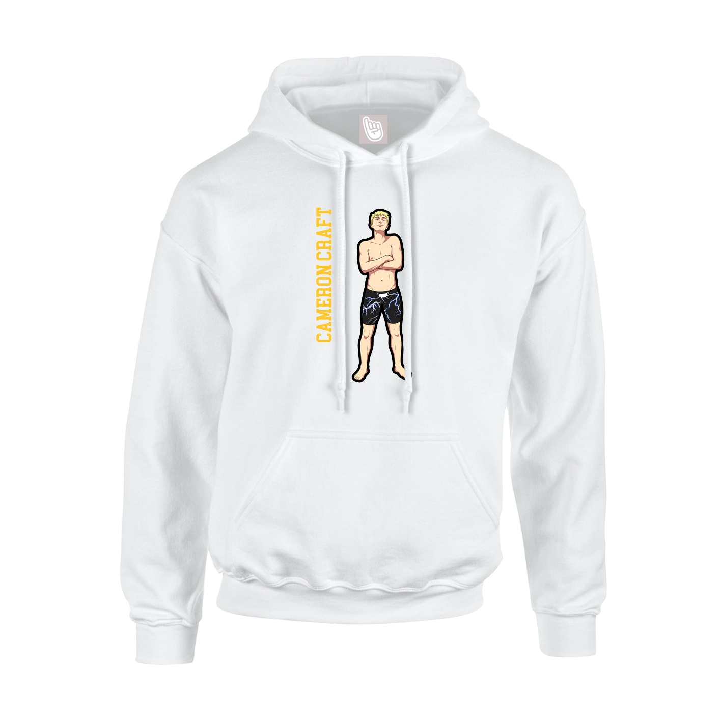 Youth Hoodie — Name Vertical in White