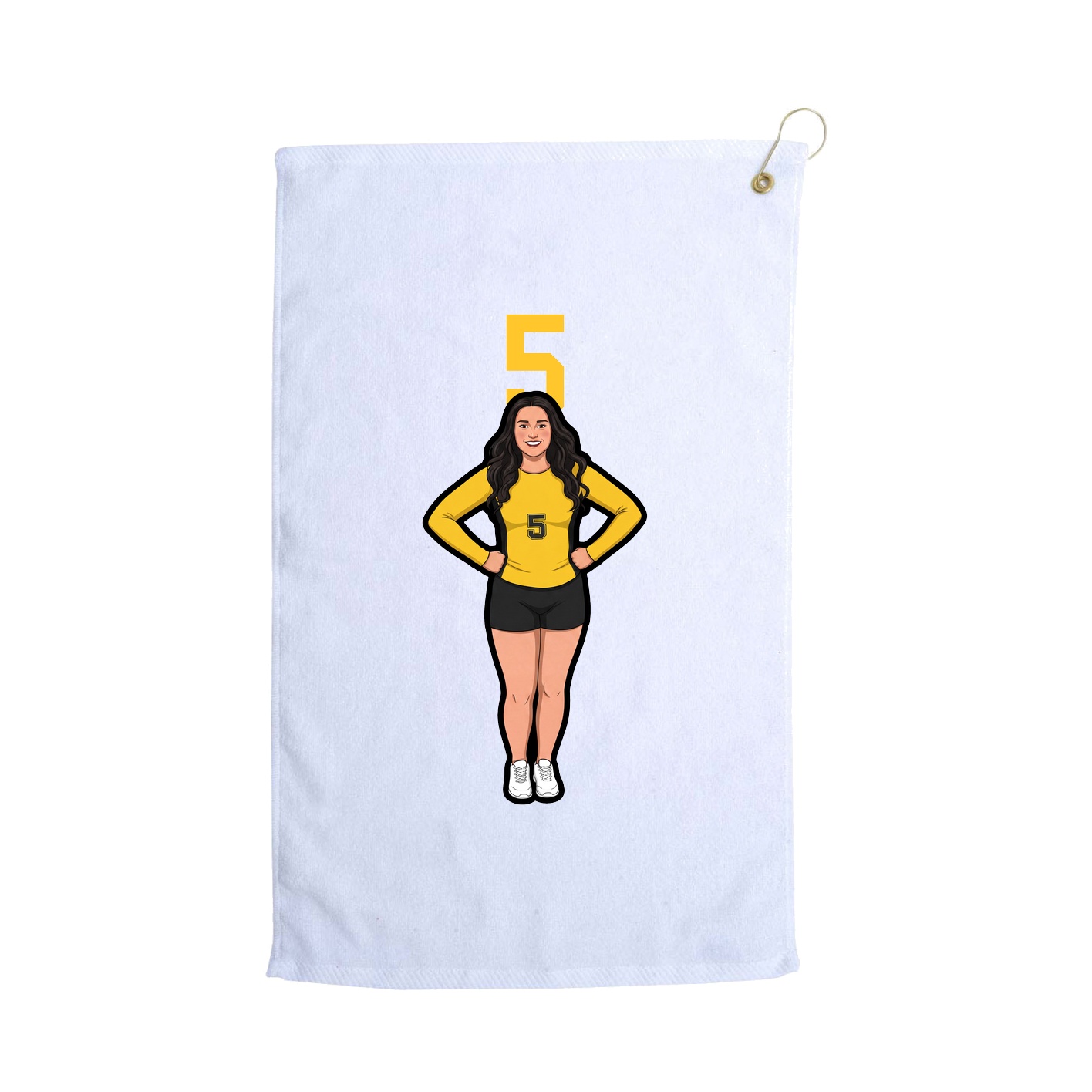 Golf Towel — Number Top in White