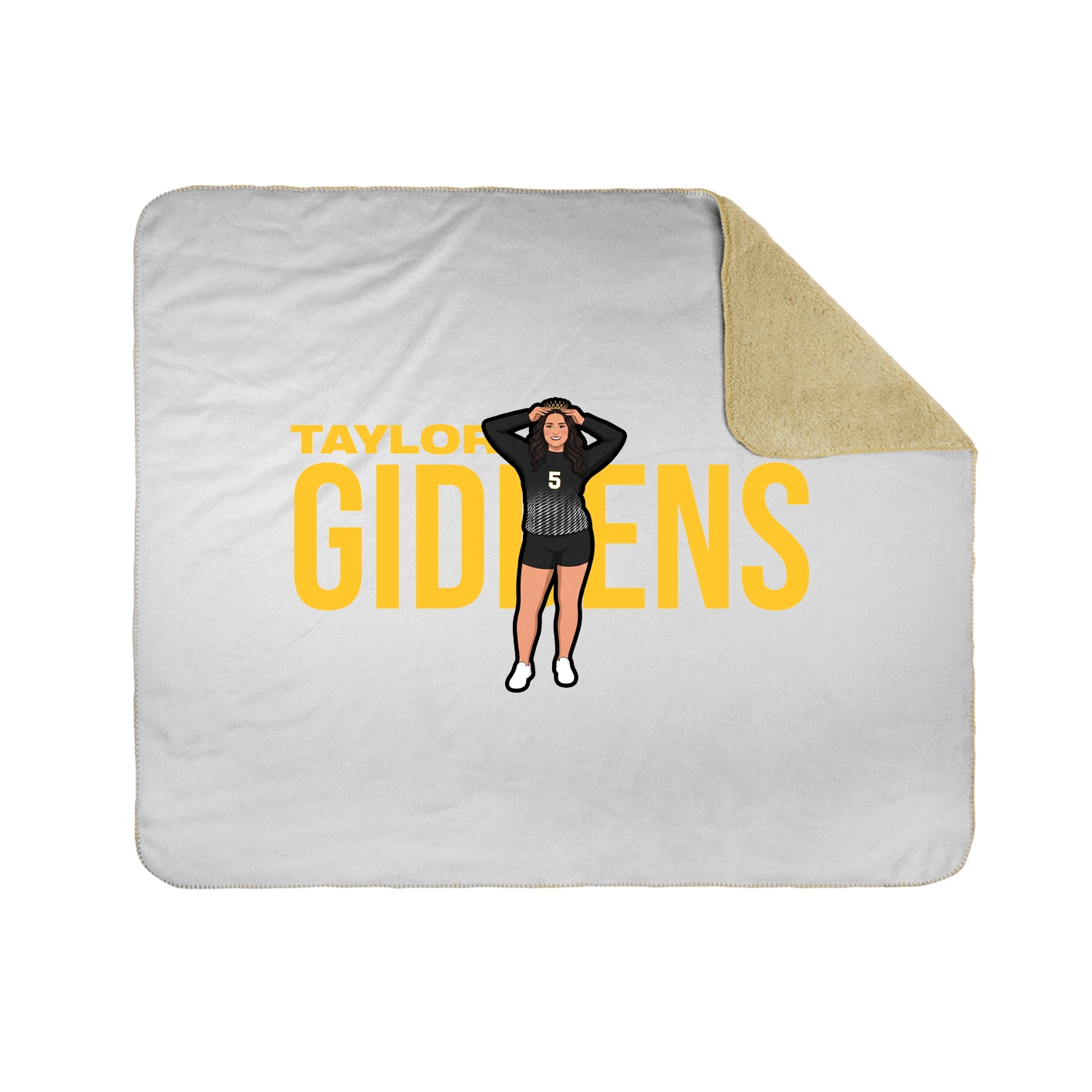 Throw Blanket — Player Name in White