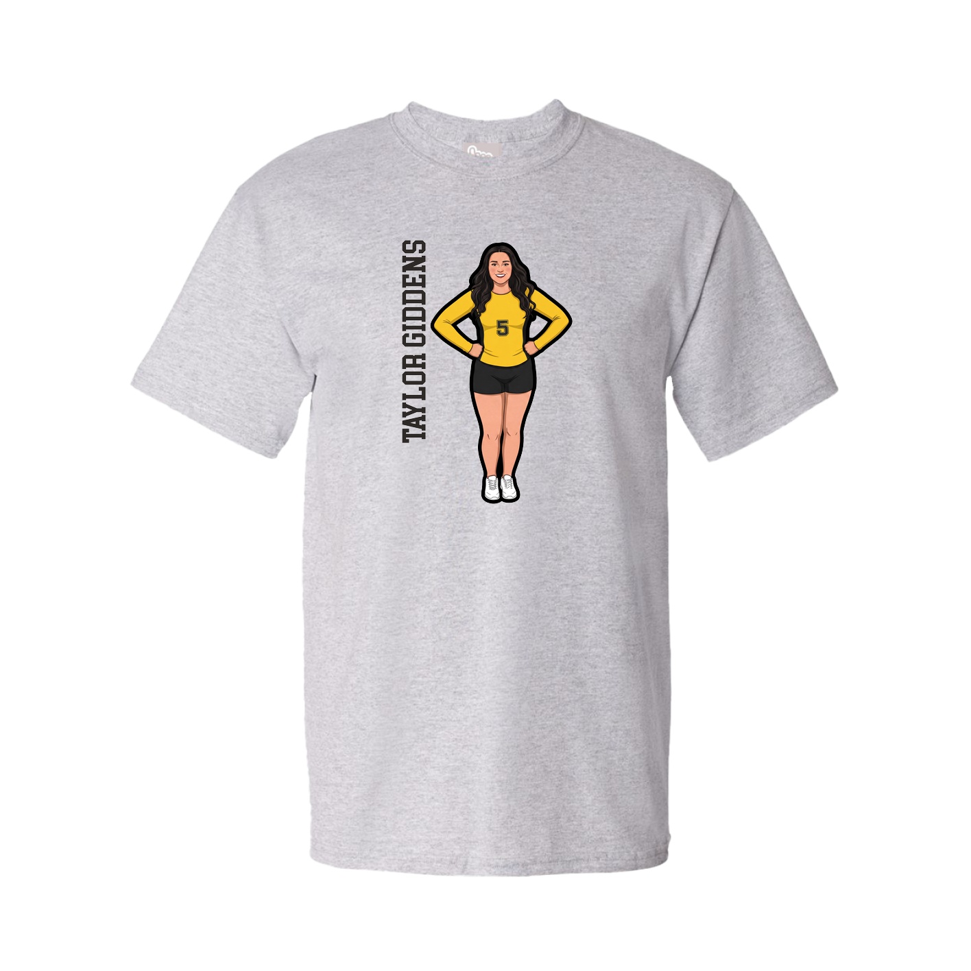 Tee — Name Vertical in Grey