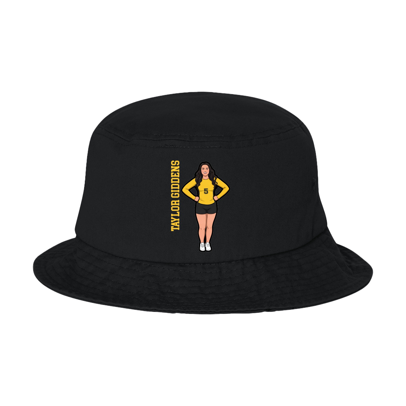 Bucket Cap — Name Vertical in Black