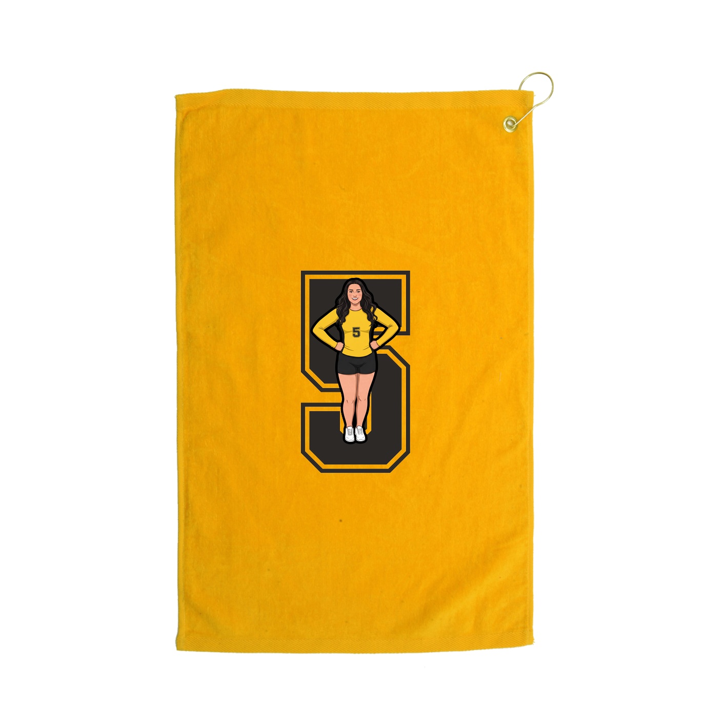 Golf Towel — Number in Gold