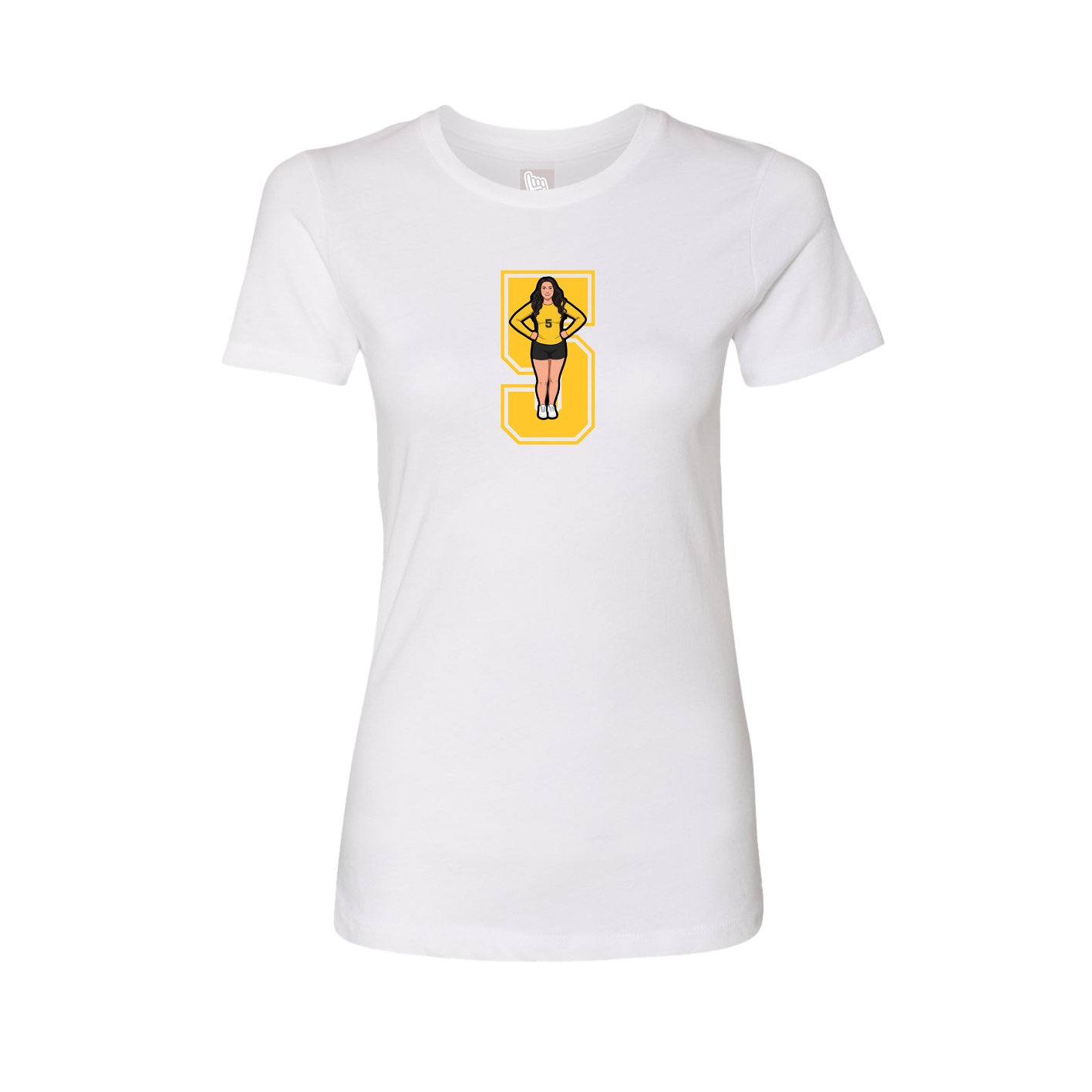 Womens Tee — Number in White