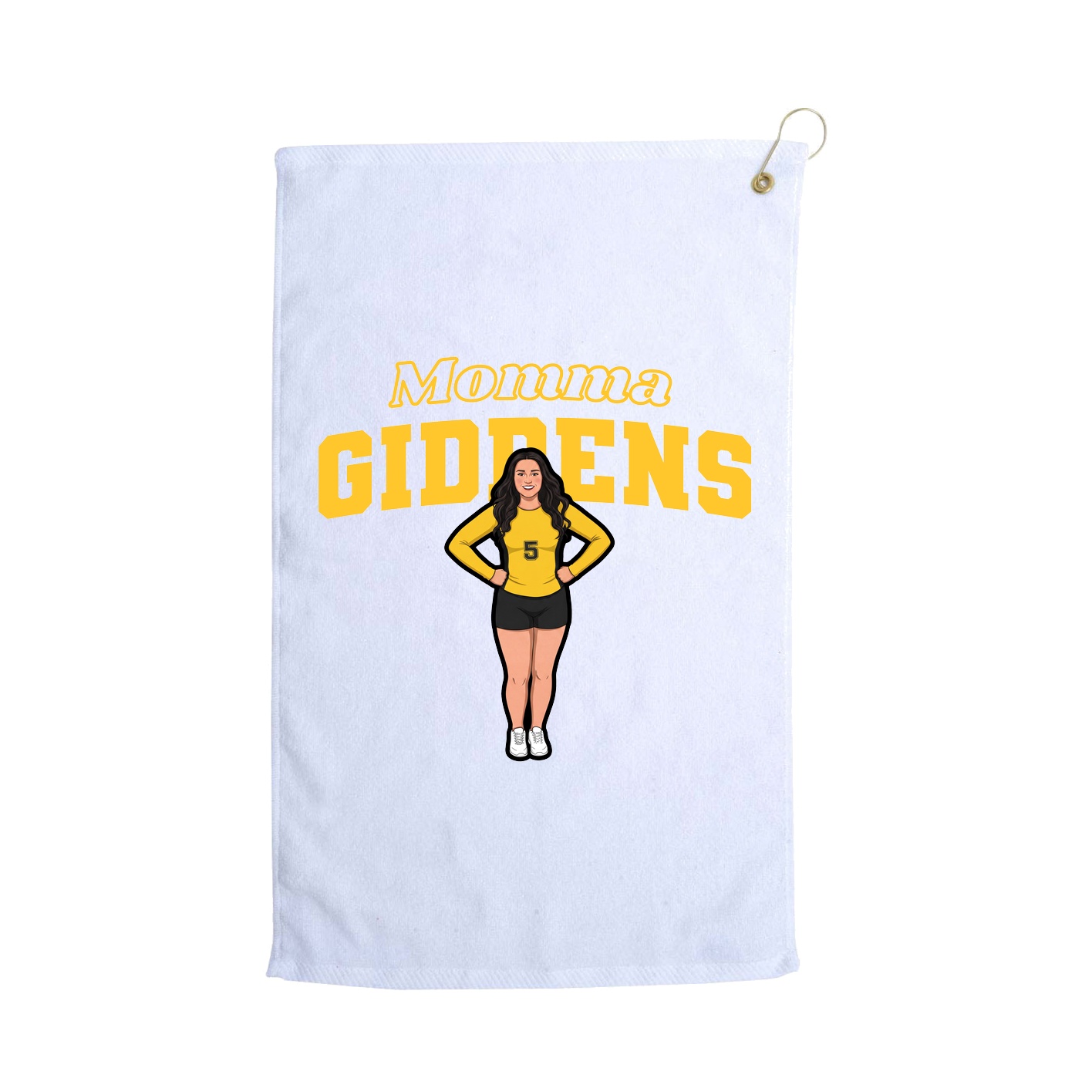 Golf Towel — Mothers Day Block in White