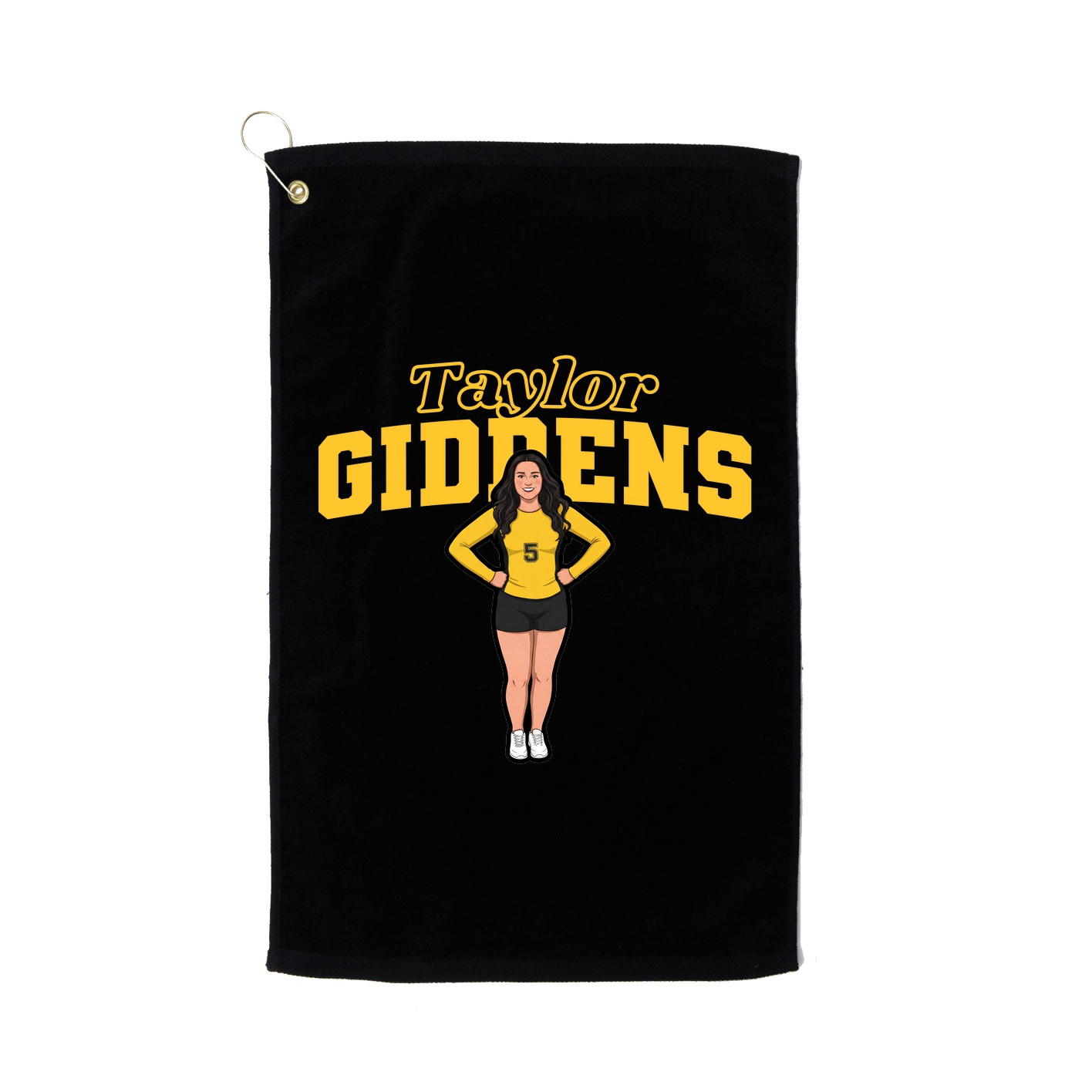 Golf Towel — Name Arch in Black