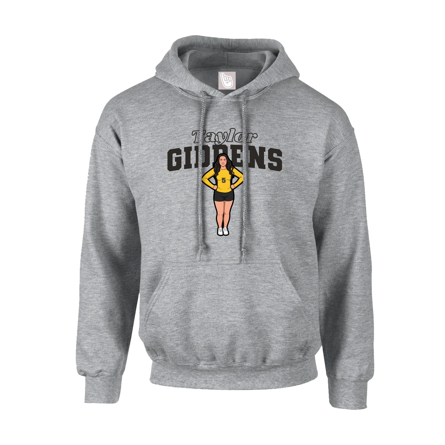 Hoodie — Name Arch in Grey