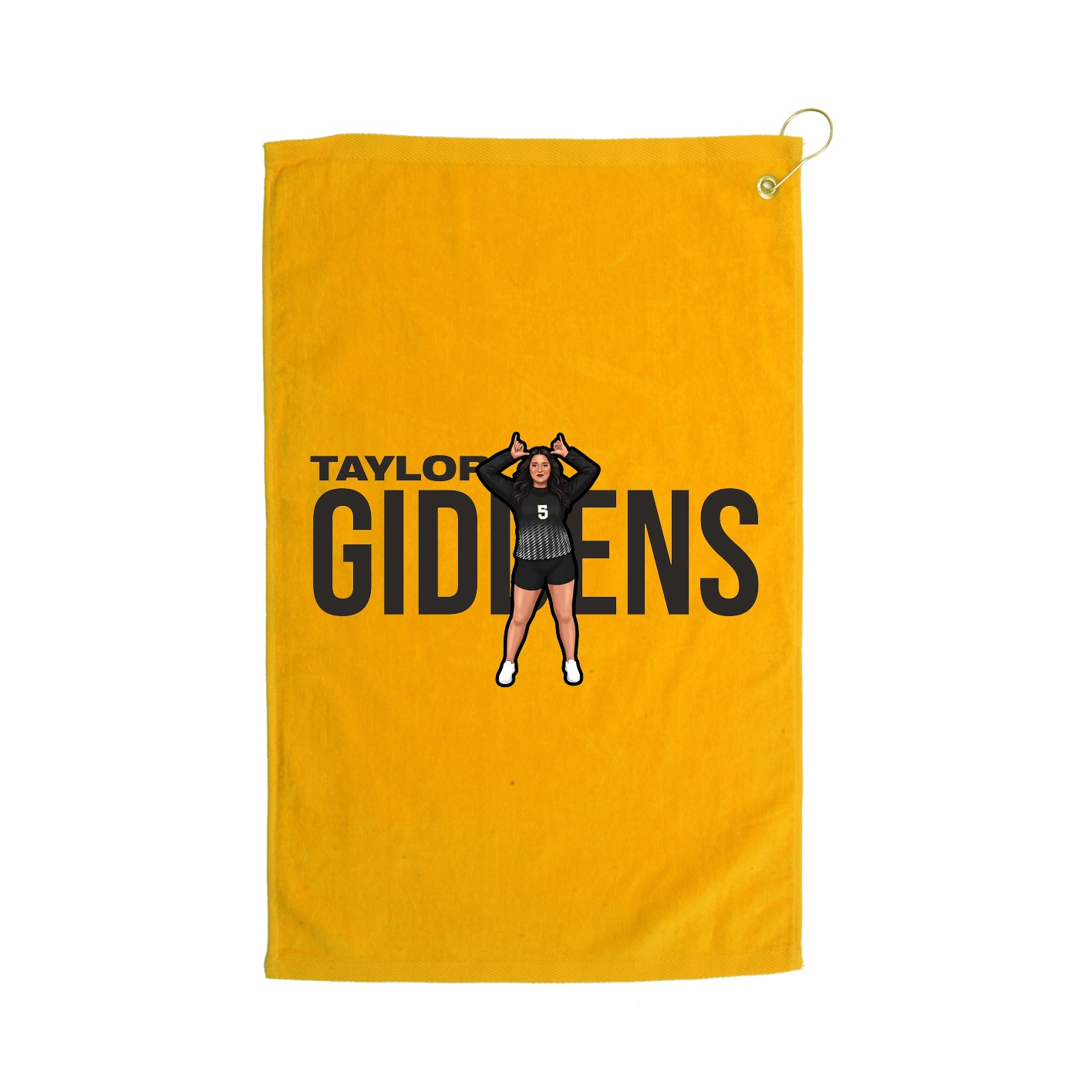 Golf Towel — Player Name in Gold