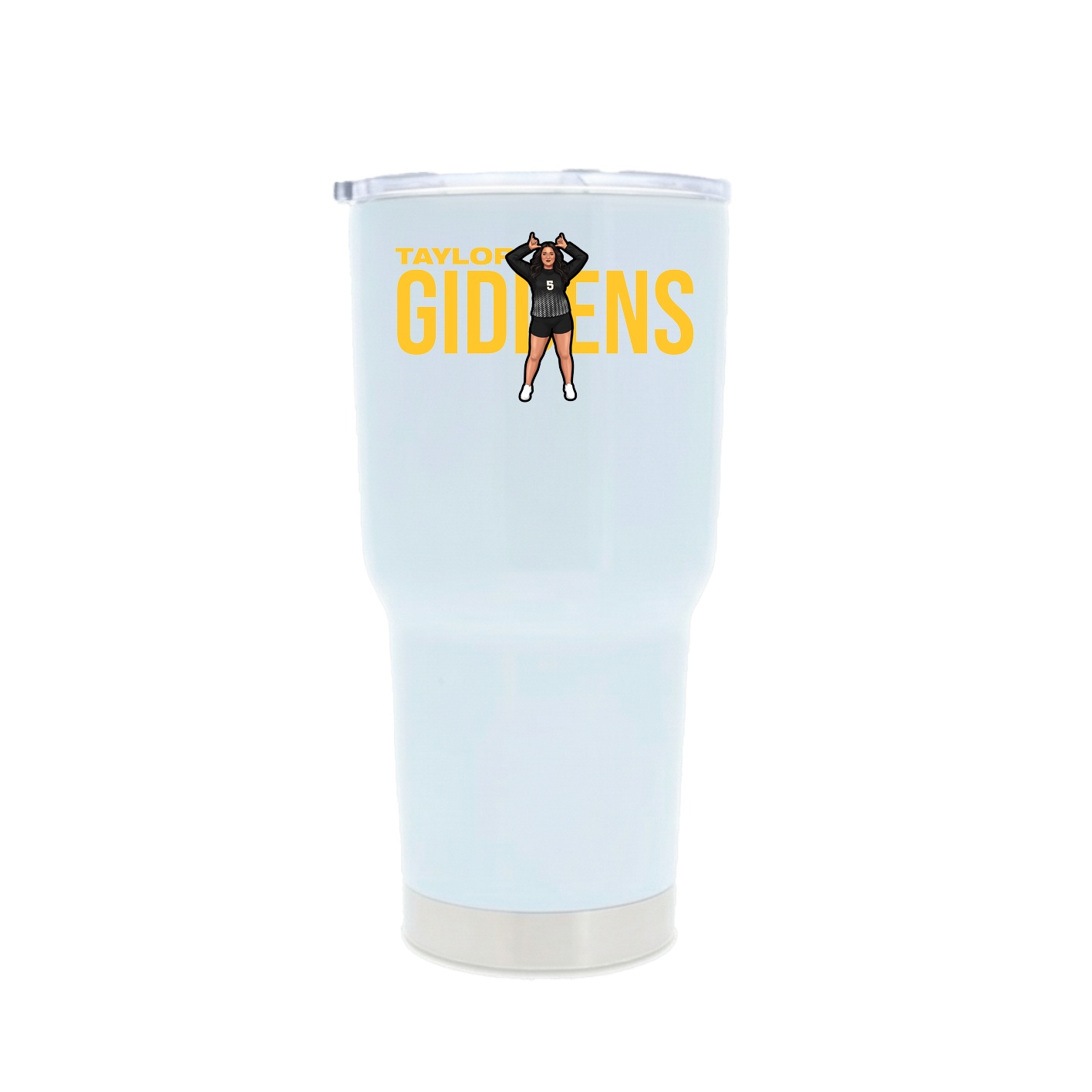 30oz Stainless Steel Tumbler — Player Name in White