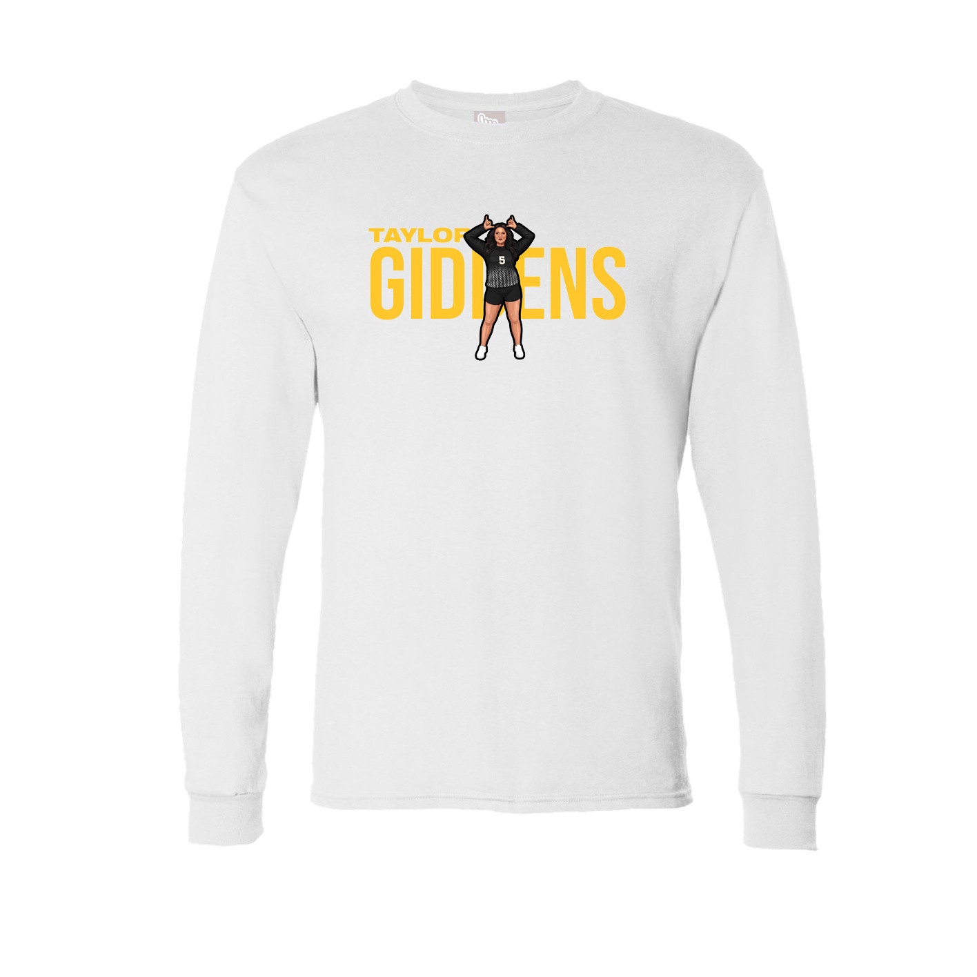 Long Sleeve Tee — Player Name in White