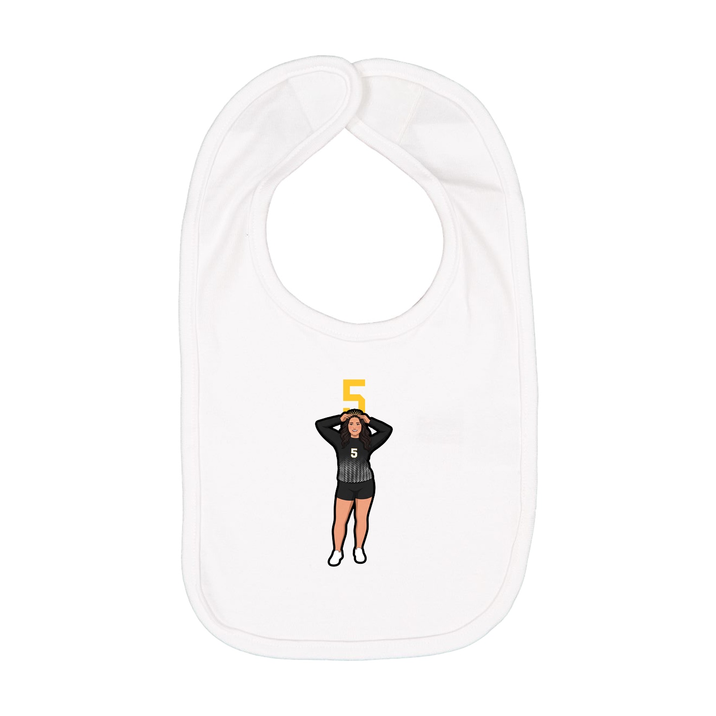 Infant Bib — Number Top in White