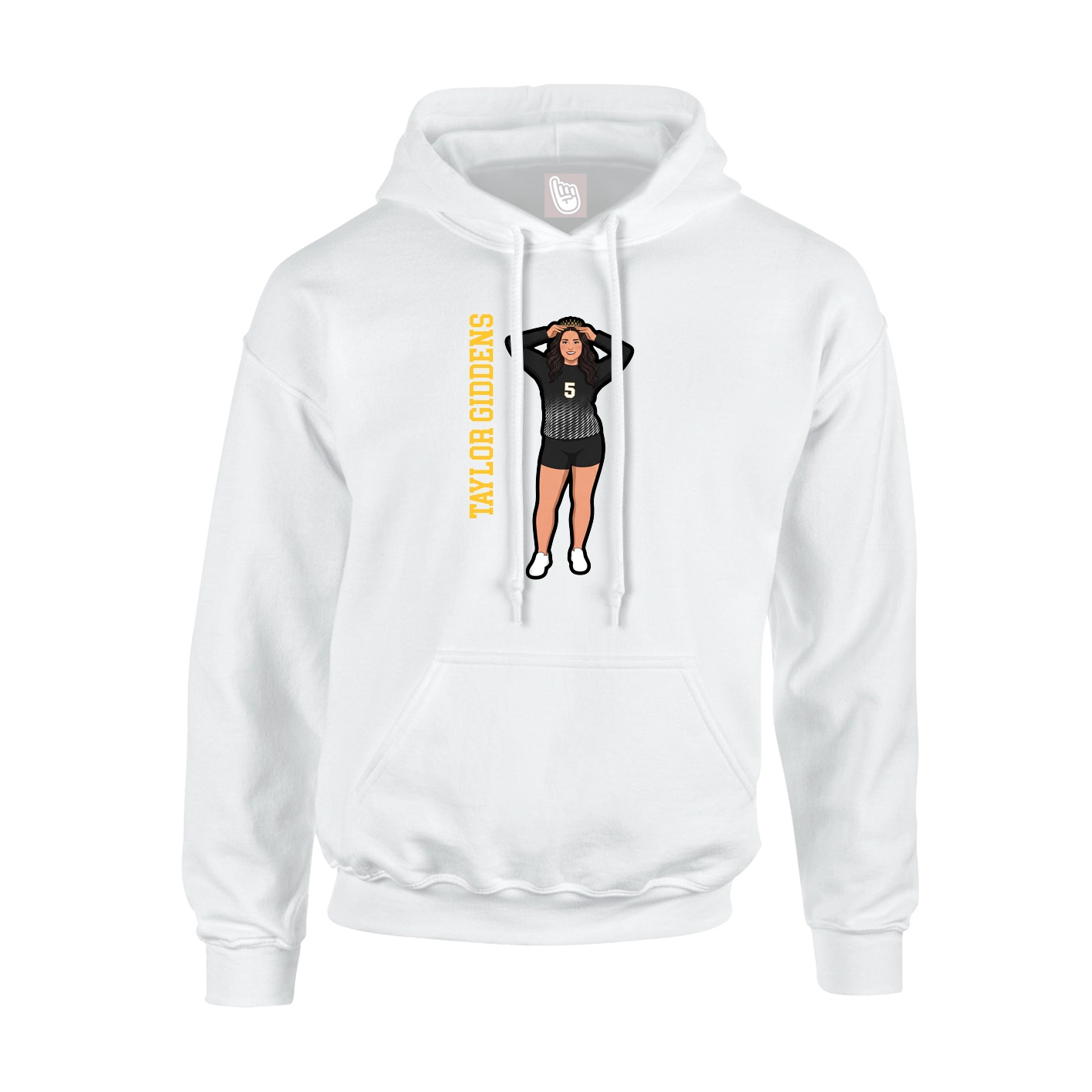 Youth Hoodie — Name Vertical in White
