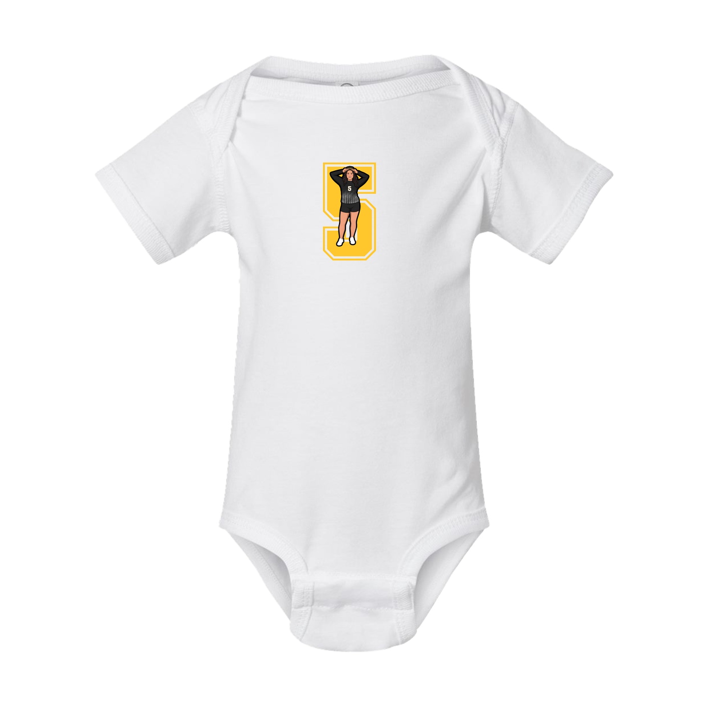 Baby Onesie — Number in White