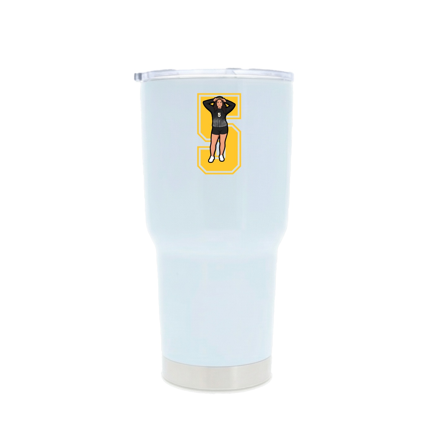 30oz Stainless Steel Tumbler — Number in White