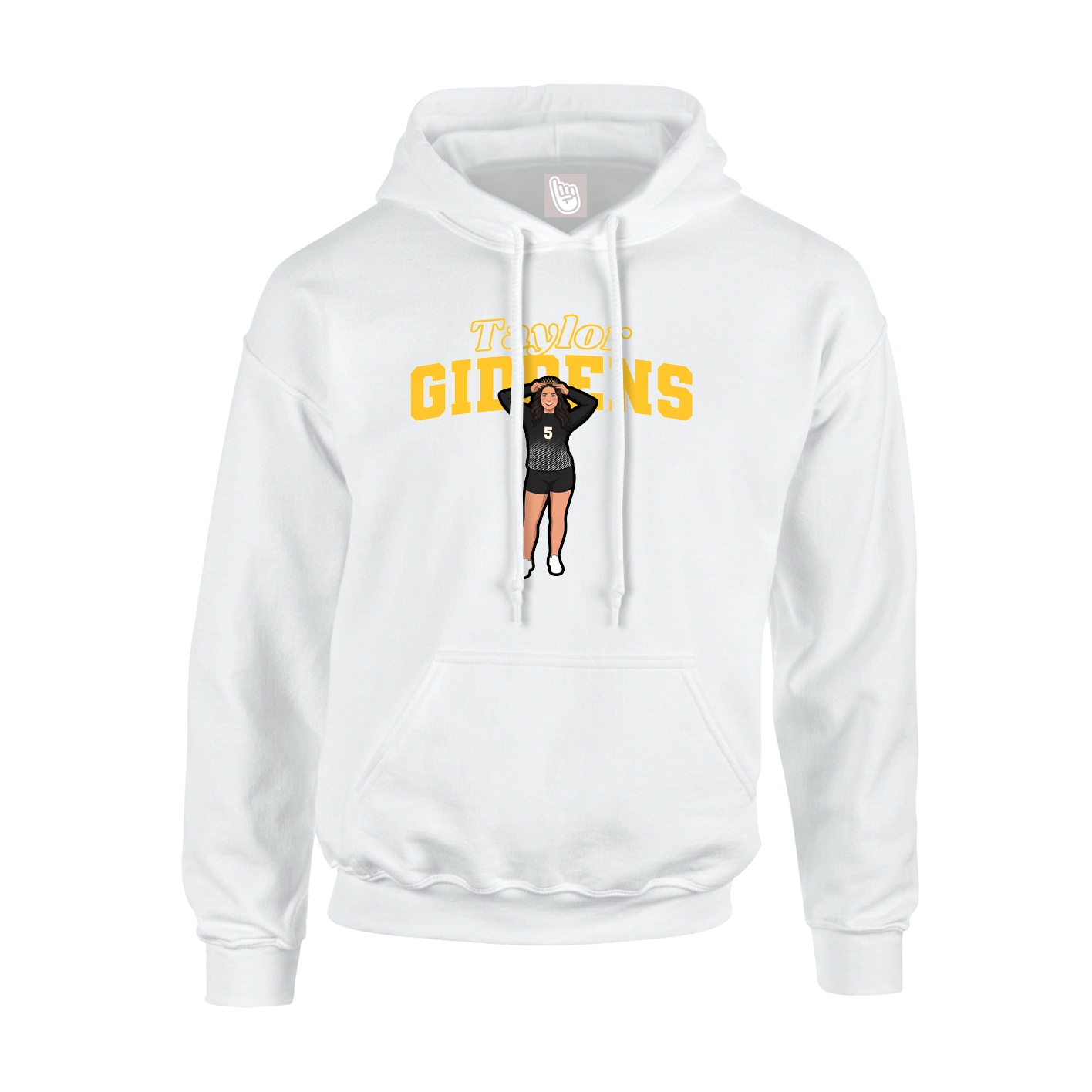 Hoodie — Name Arch in White