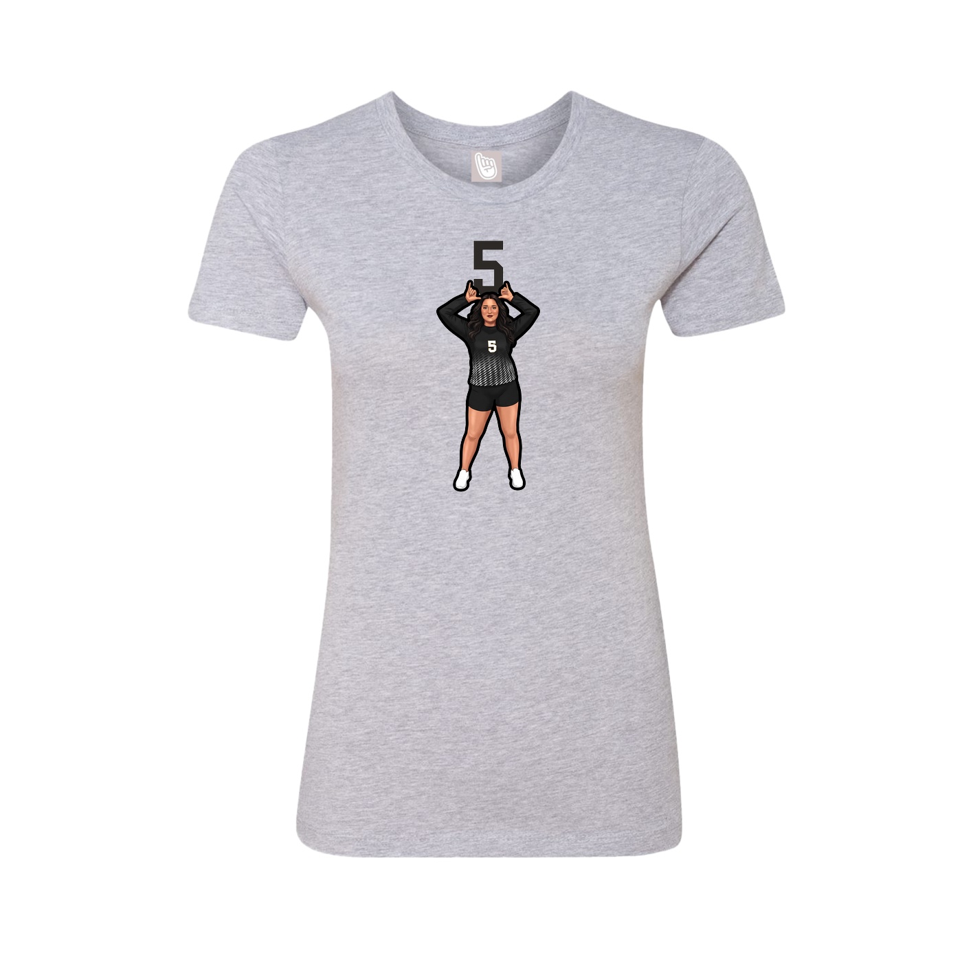 Womens Tee — Number Top in Grey