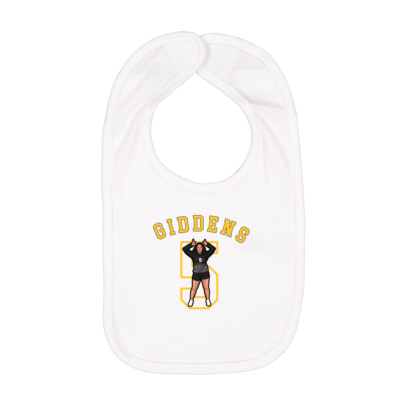 Infant Bib — Shirsey Arch in White