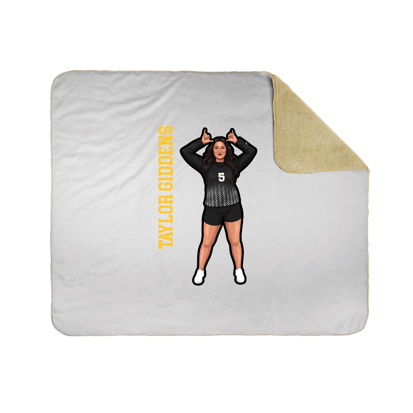 Throw Blanket — Name Vertical in White