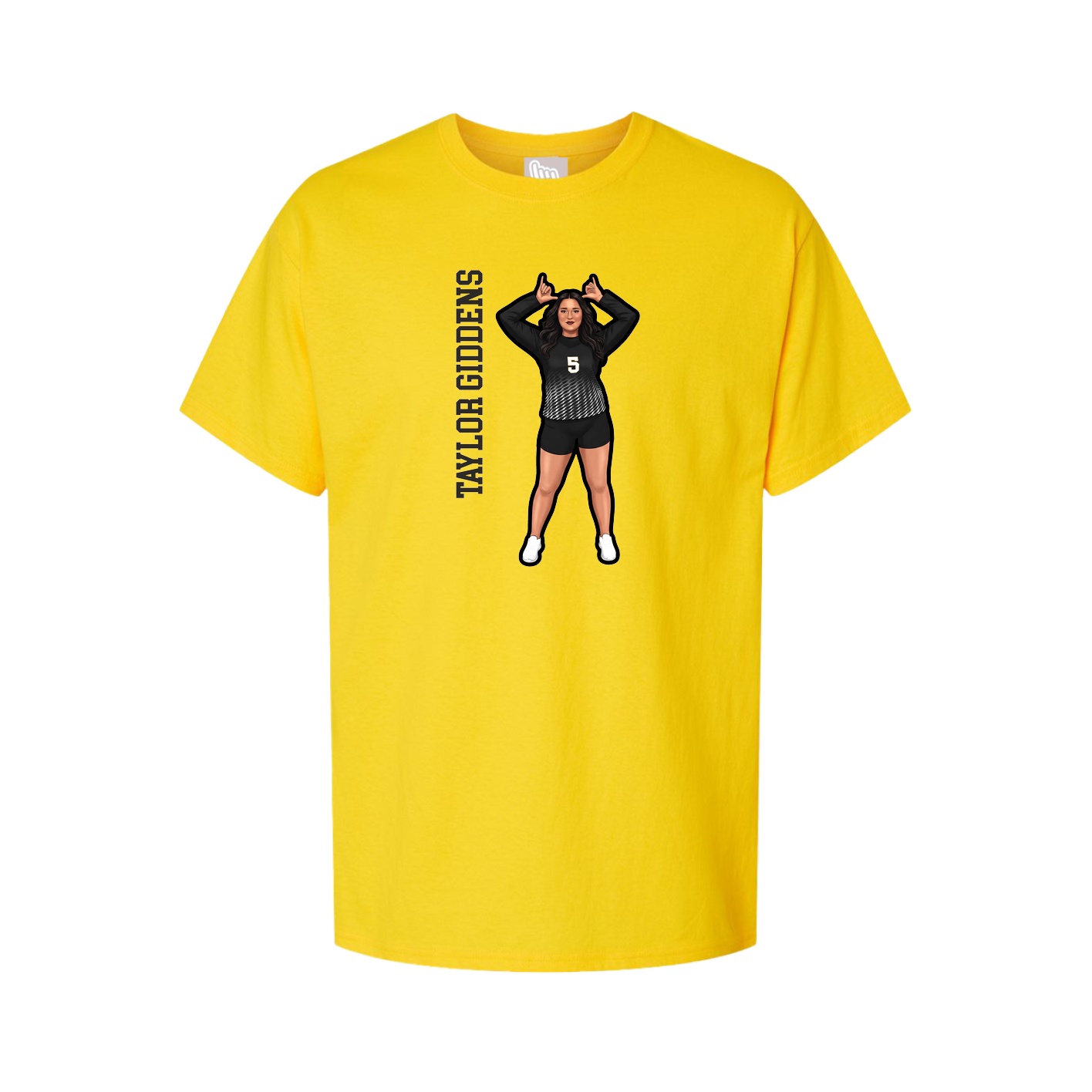 Tee — Name Vertical in Gold