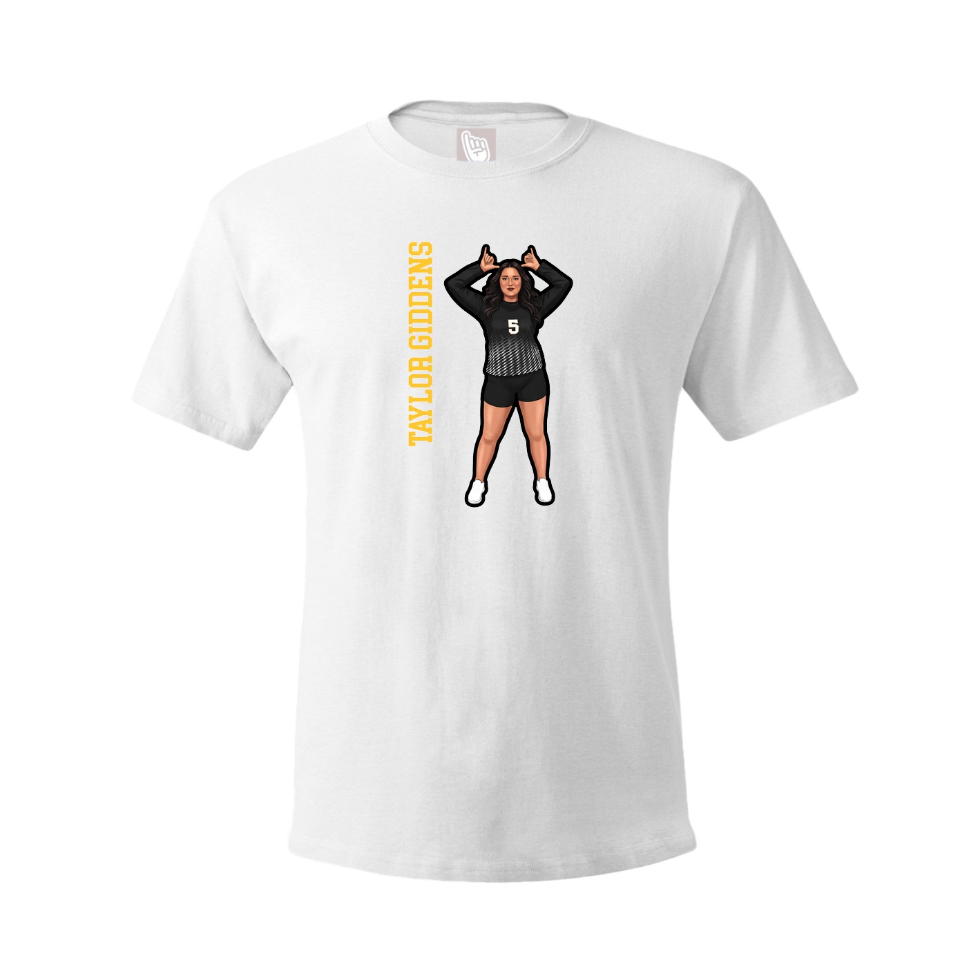 Youth Tee — Name Vertical in White