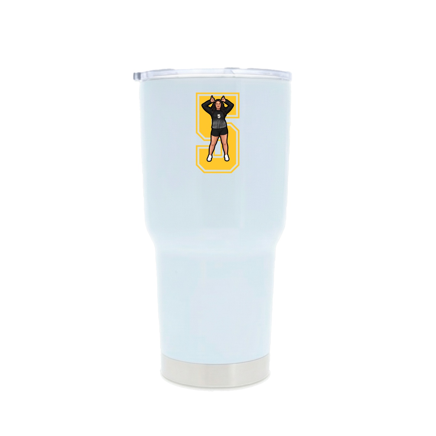 30oz Stainless Steel Tumbler — Number in White