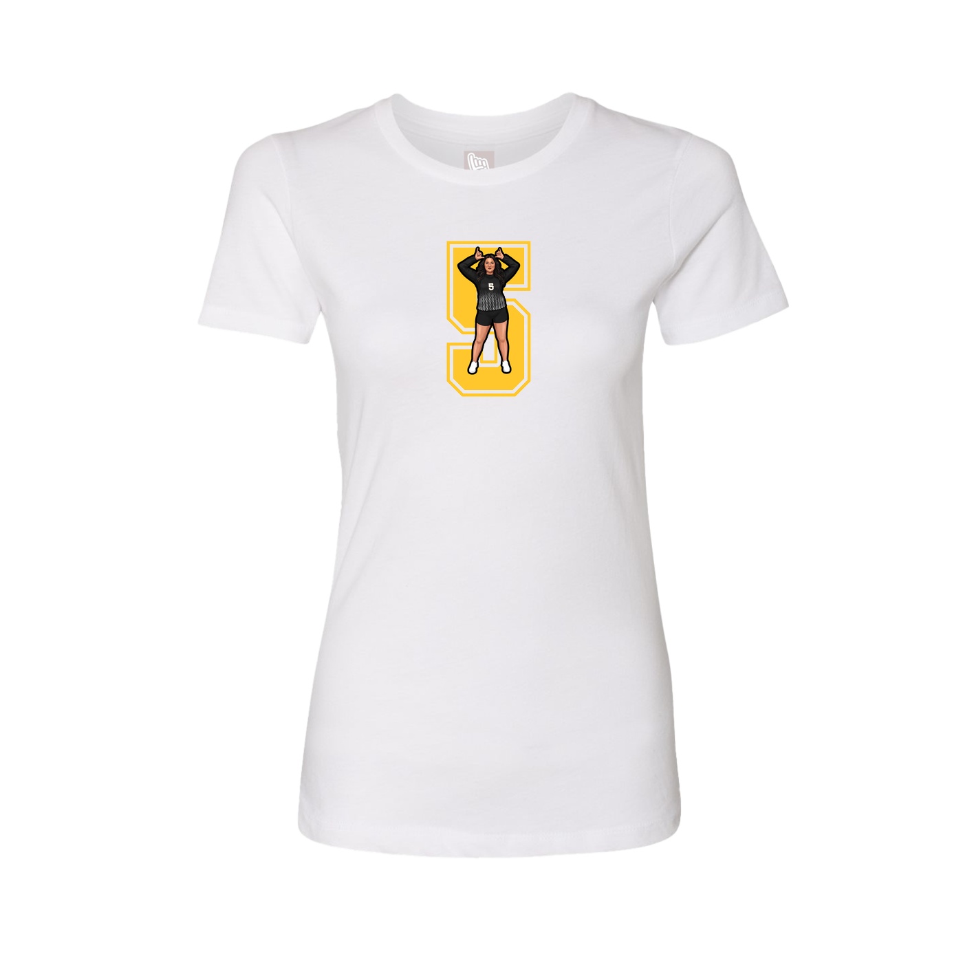 Womens Tee — Number in White